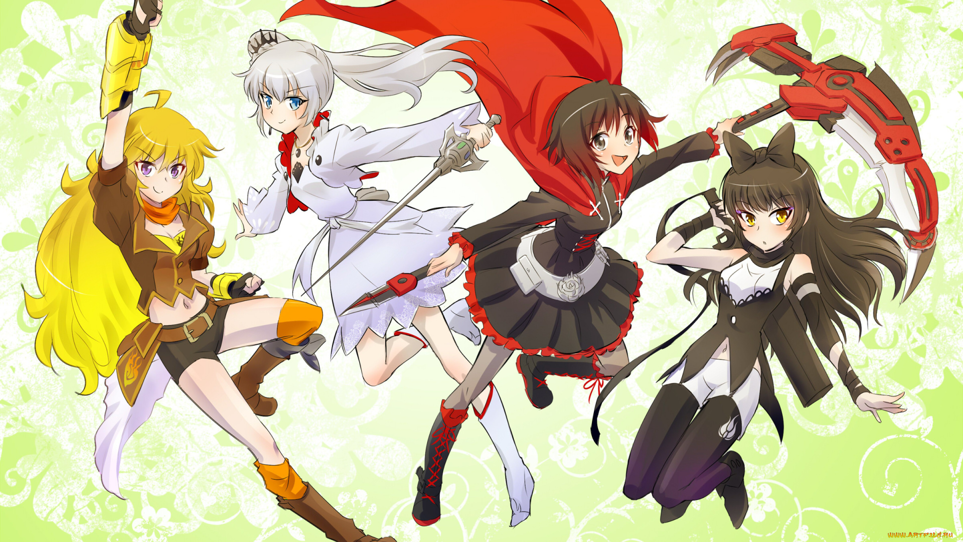аниме, rwby, девушки, фон, взгляд