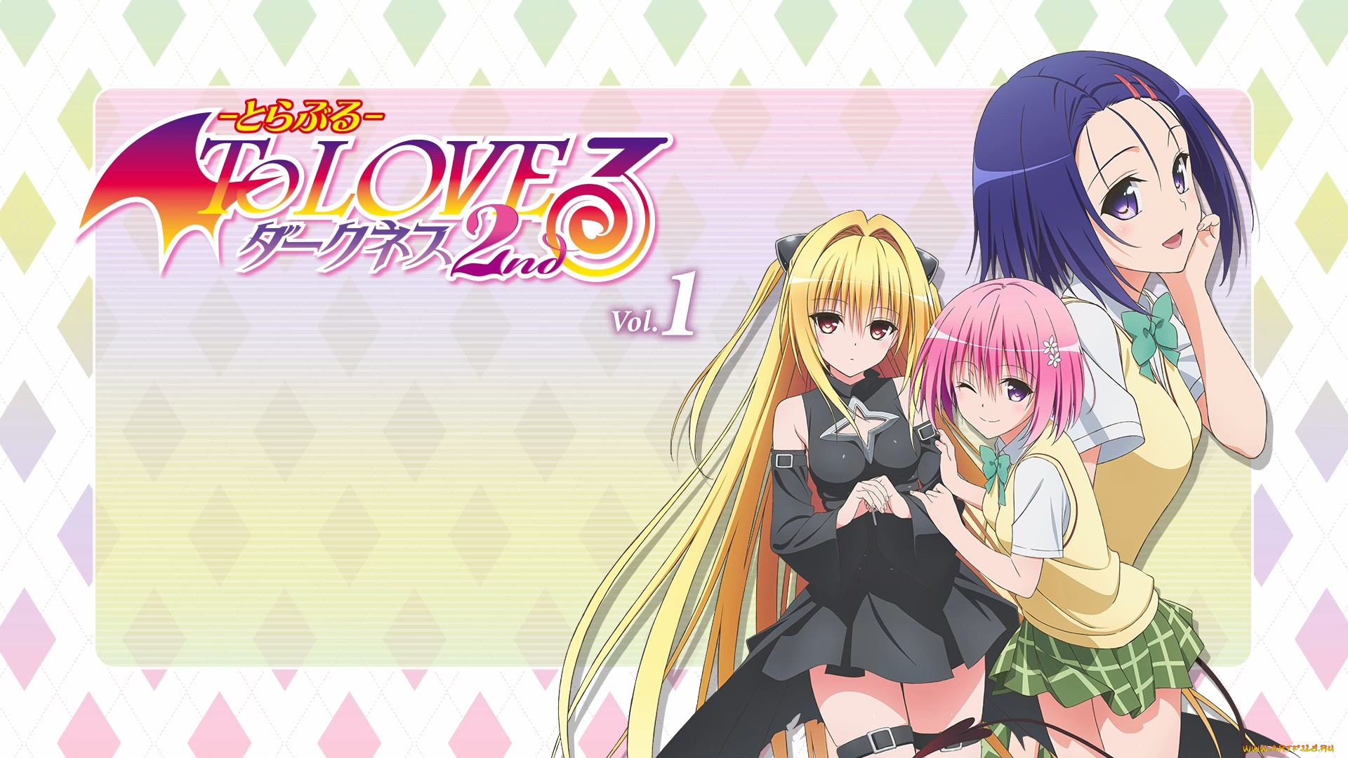 аниме, to, love, ru, взгляд, девушки, фон