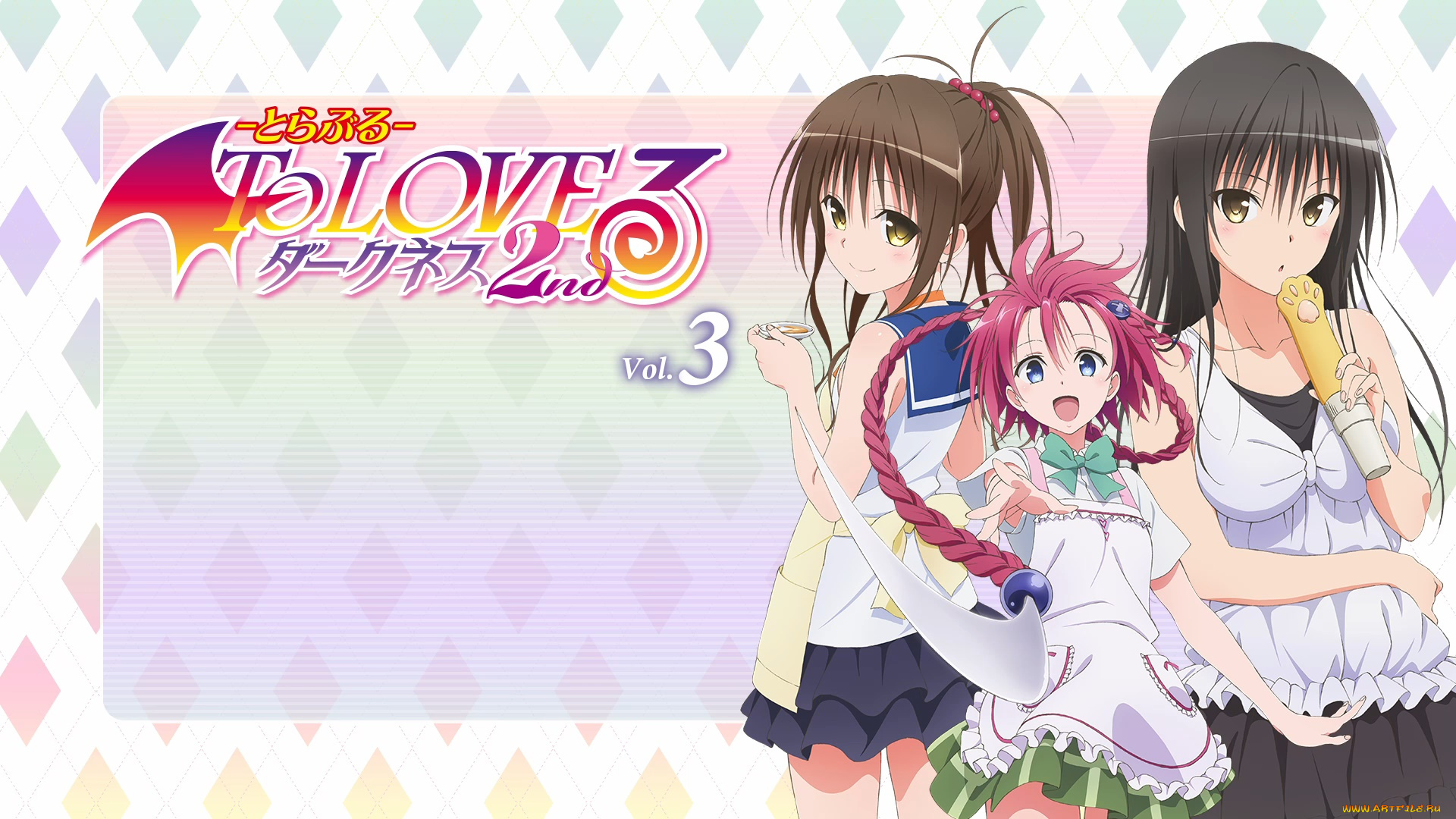 аниме, to, love, ru, взгляд, фон, девушки