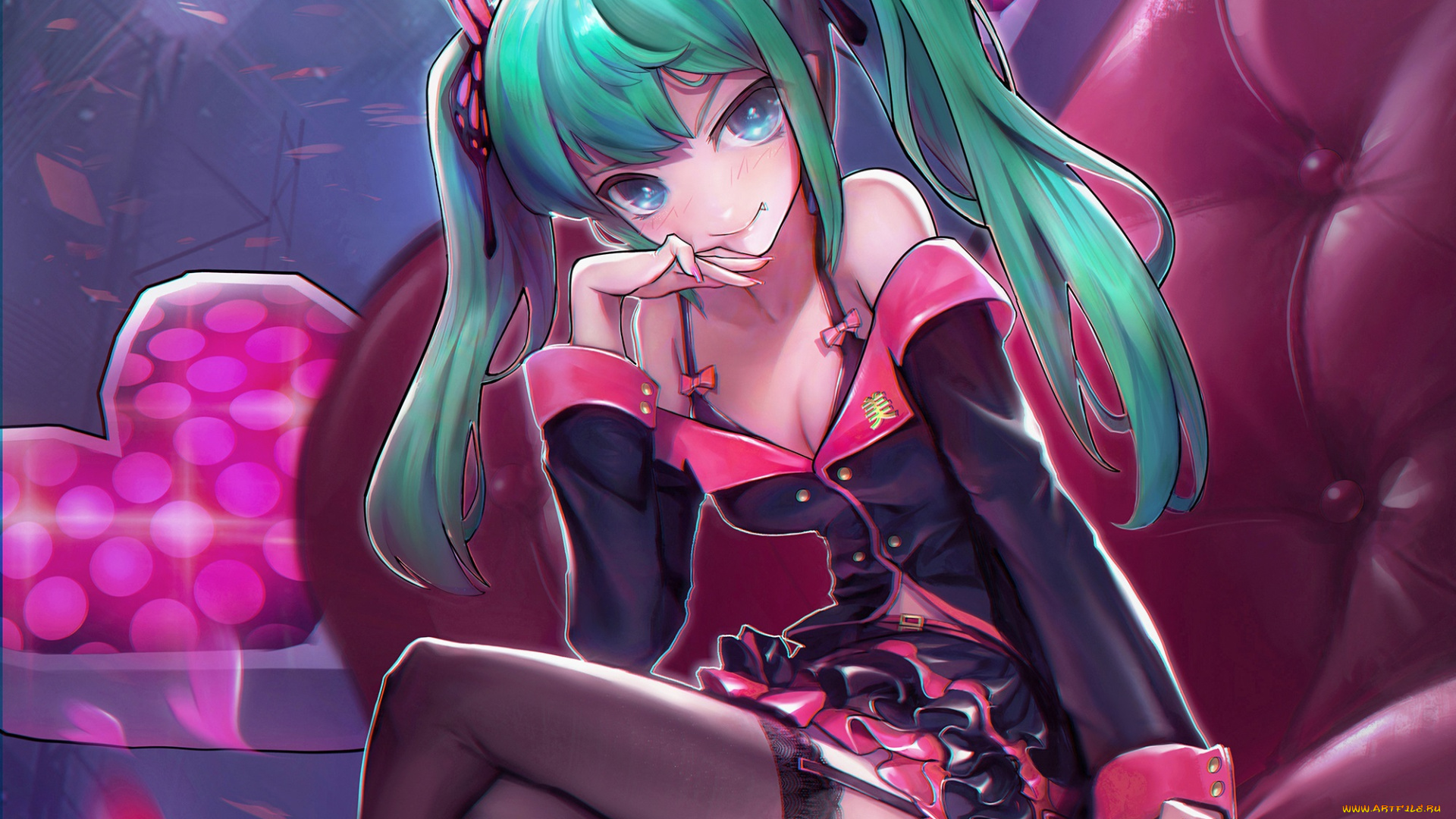 аниме, vocaloid, девушка