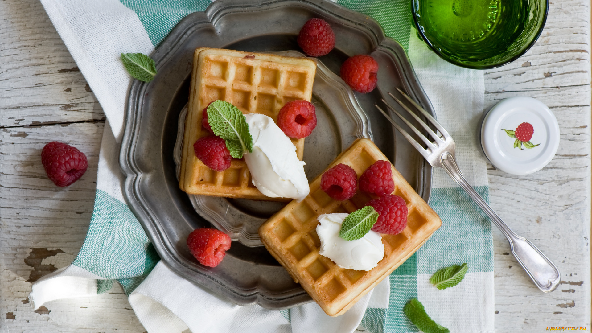 еда, блины, , оладьи, десерт, ягоды, малина, вафли