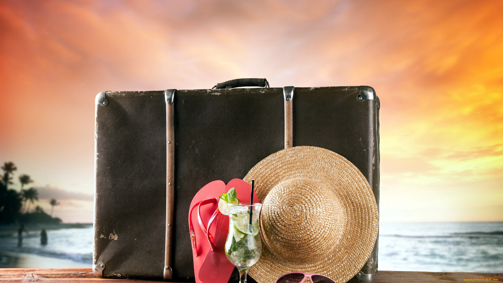 разное, одежда, , обувь, , текстиль, , экипировка, коктейль, шляпа, чемодан, очки, шлепанцы