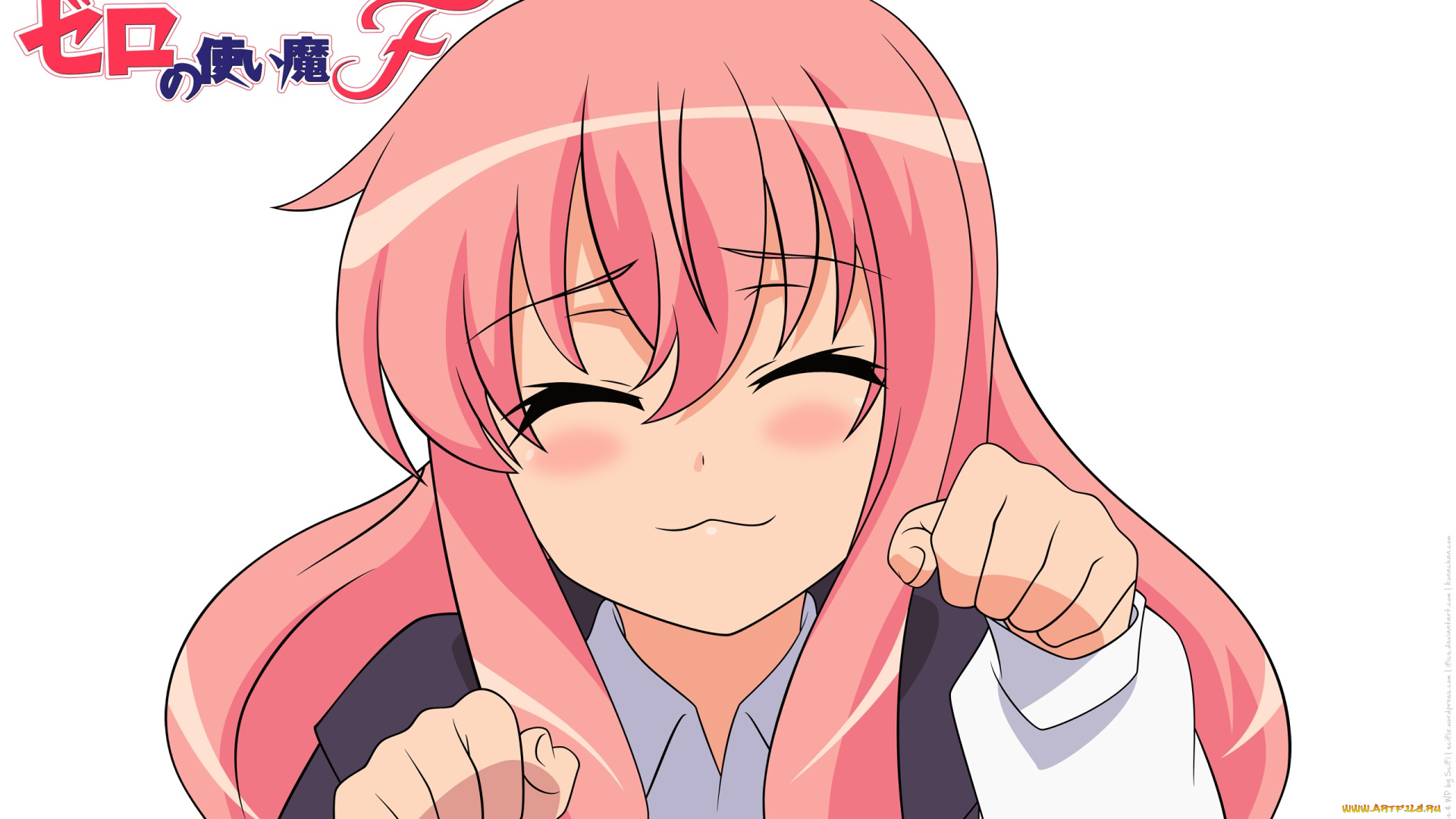 zero, no, tsukaima, аниме, фон, девушка, взгляд