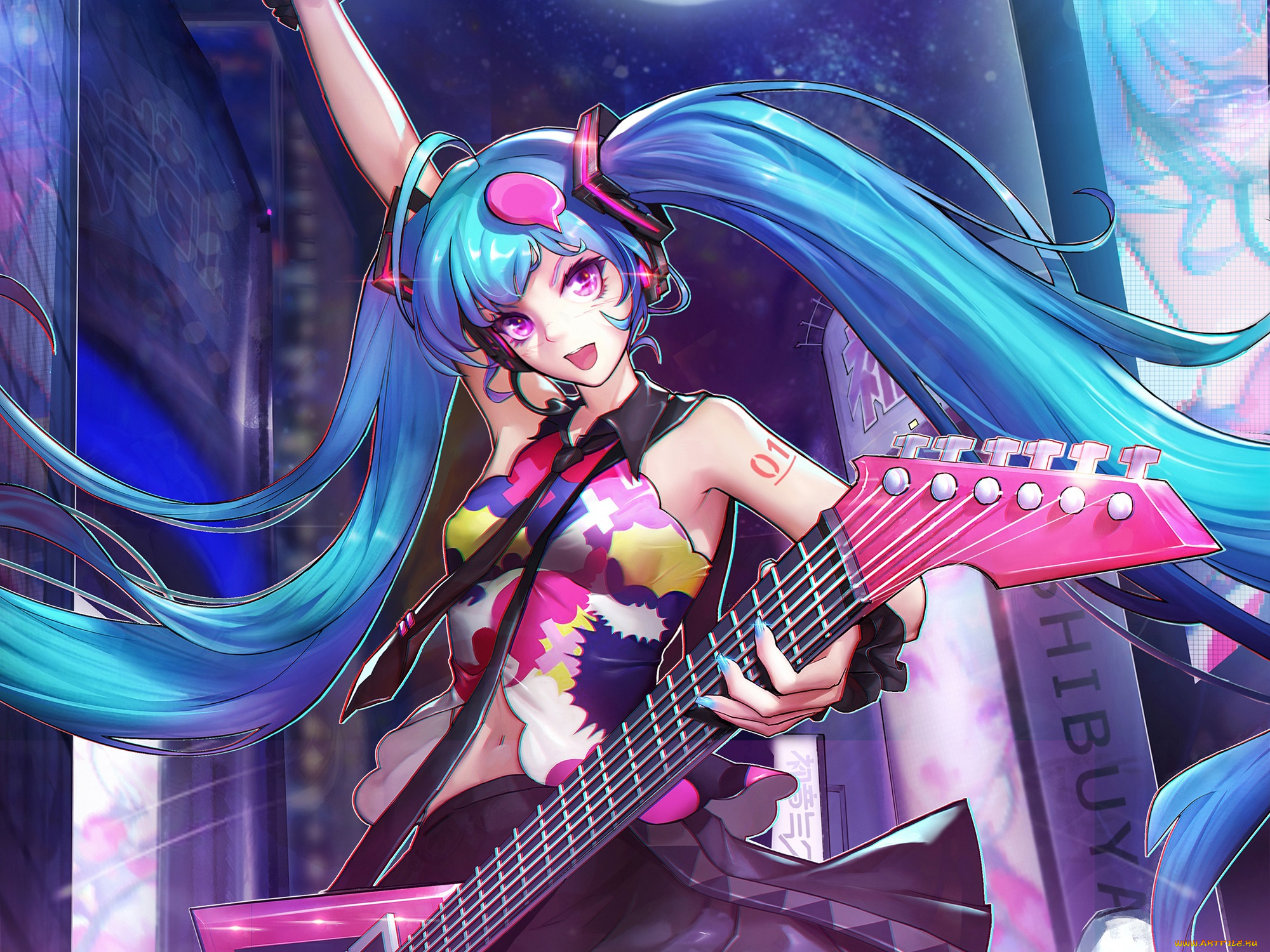 аниме, vocaloid, девушка