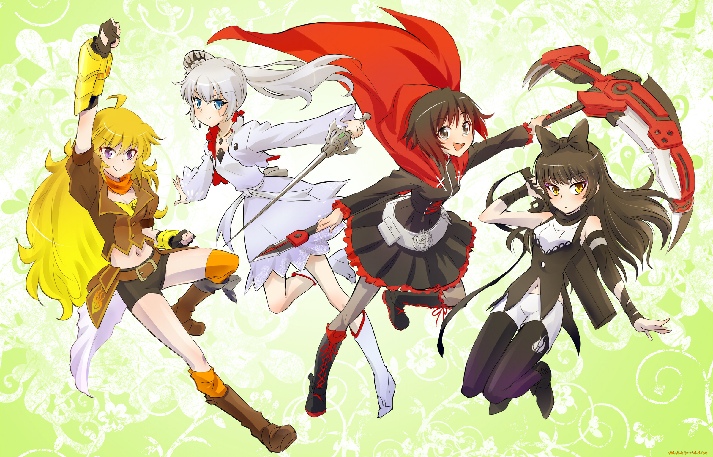 аниме, rwby, девушки, фон, взгляд