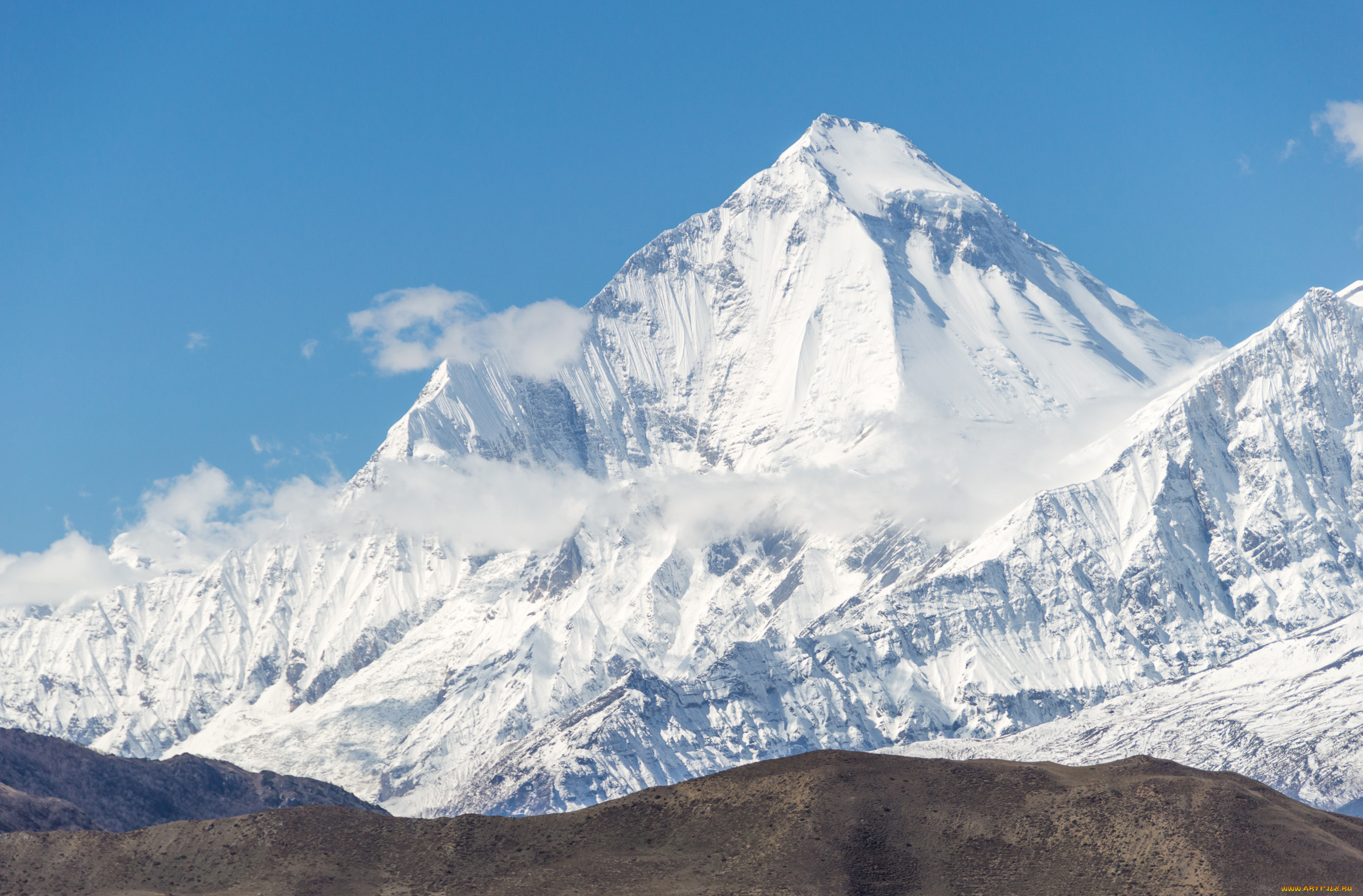 dhaulagiri, mountain, природа, горы, небо, пейзаж, гора, dhaulagiri, mountain, снег, вершина, виды