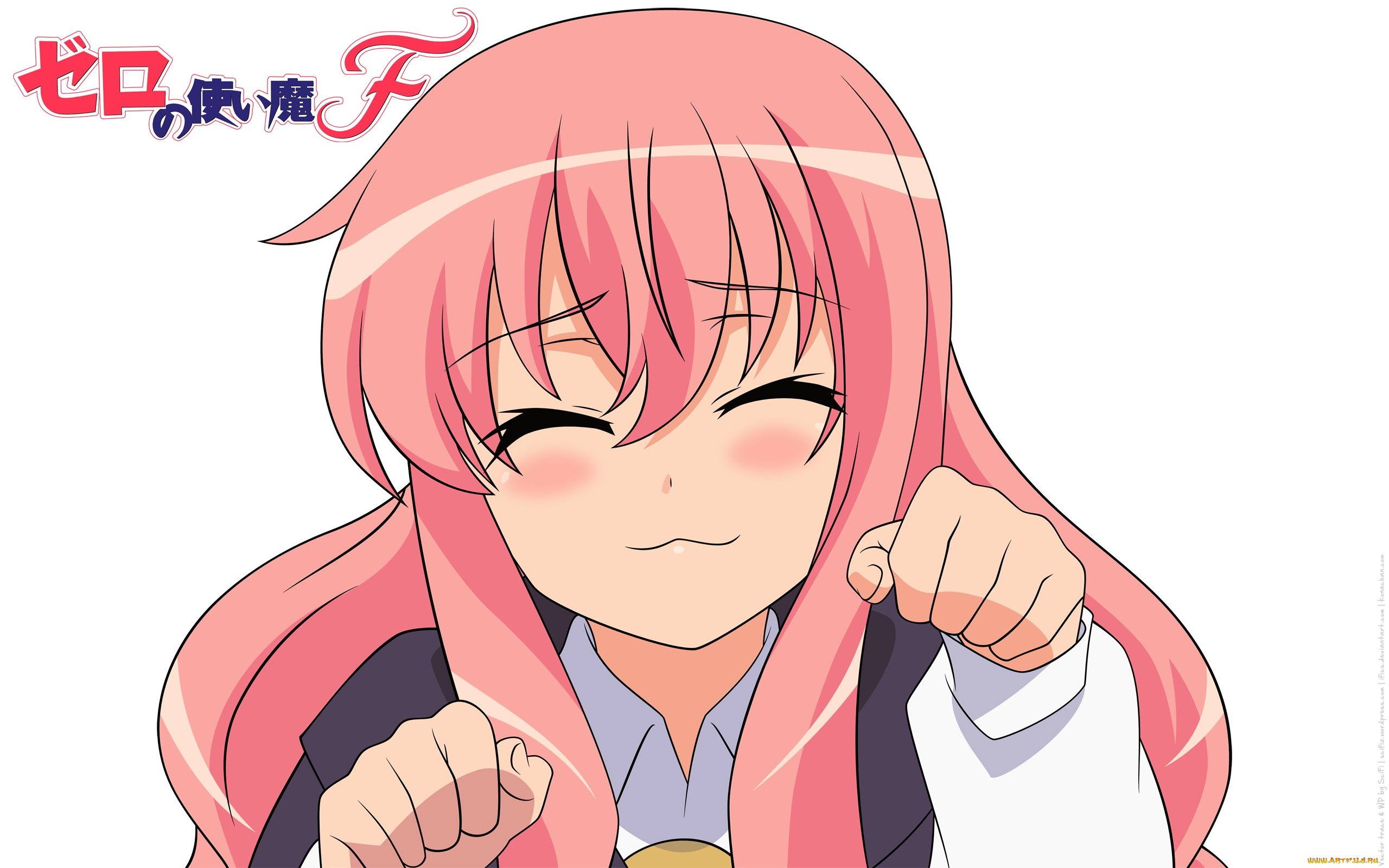 zero, no, tsukaima, аниме, фон, девушка, взгляд