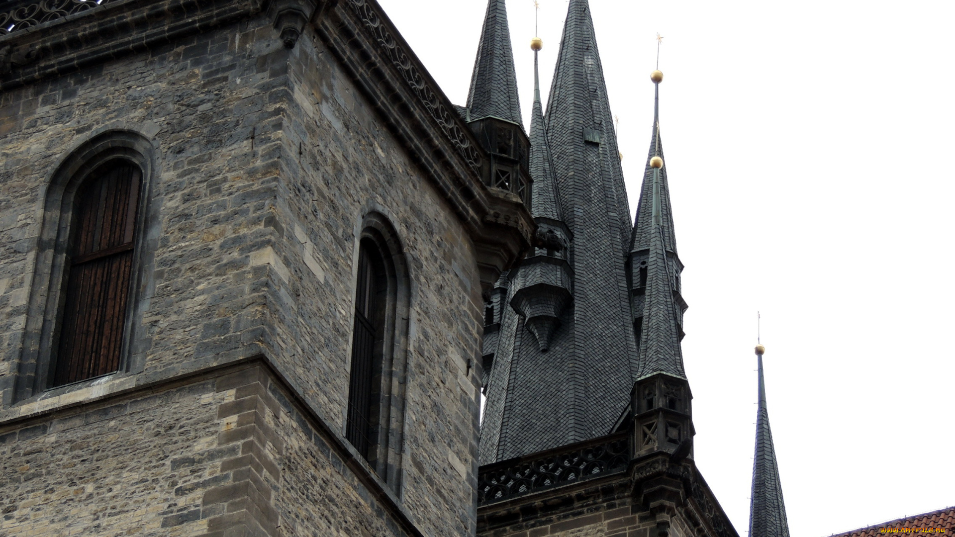 города, прага, , Чехия, шпили