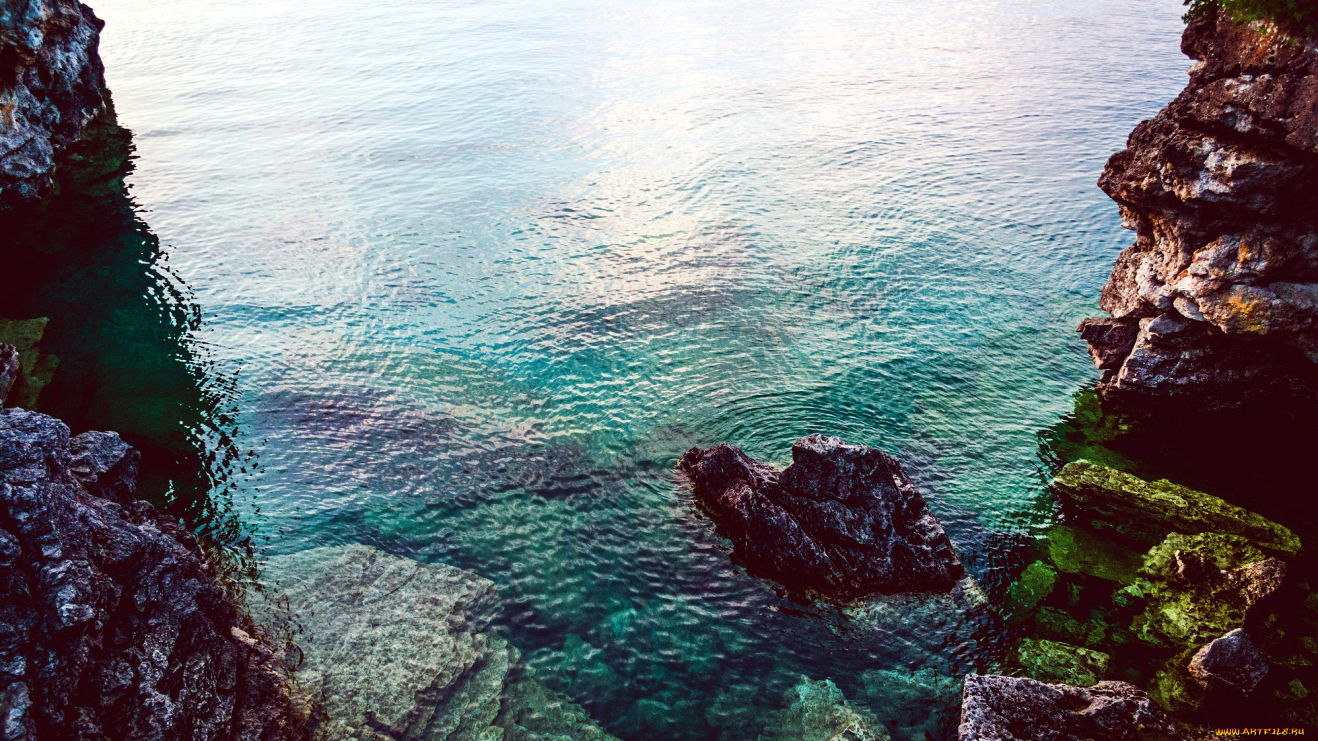 природа, побережье, вода, скалы, камни