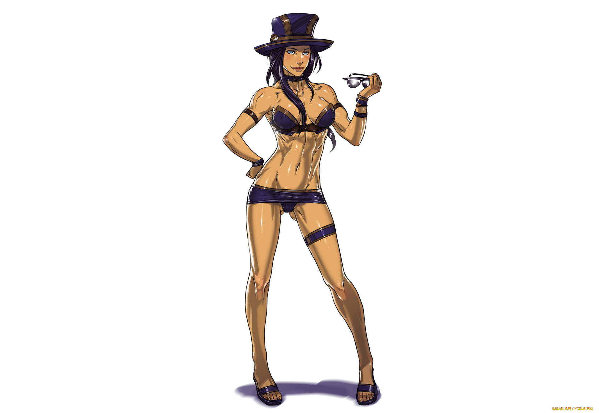 рисованное, комиксы, шляпа, очки, взгляд, фон, девушка