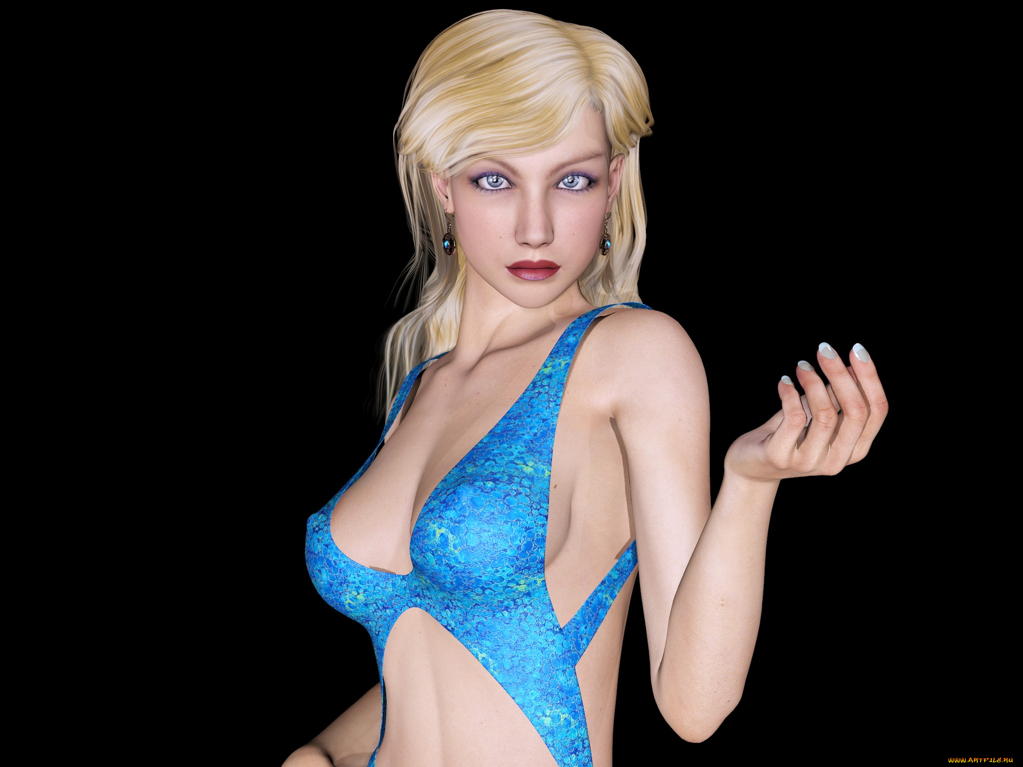 3д, графика, люди, , people, блондинка, фон, взгляд, девушка