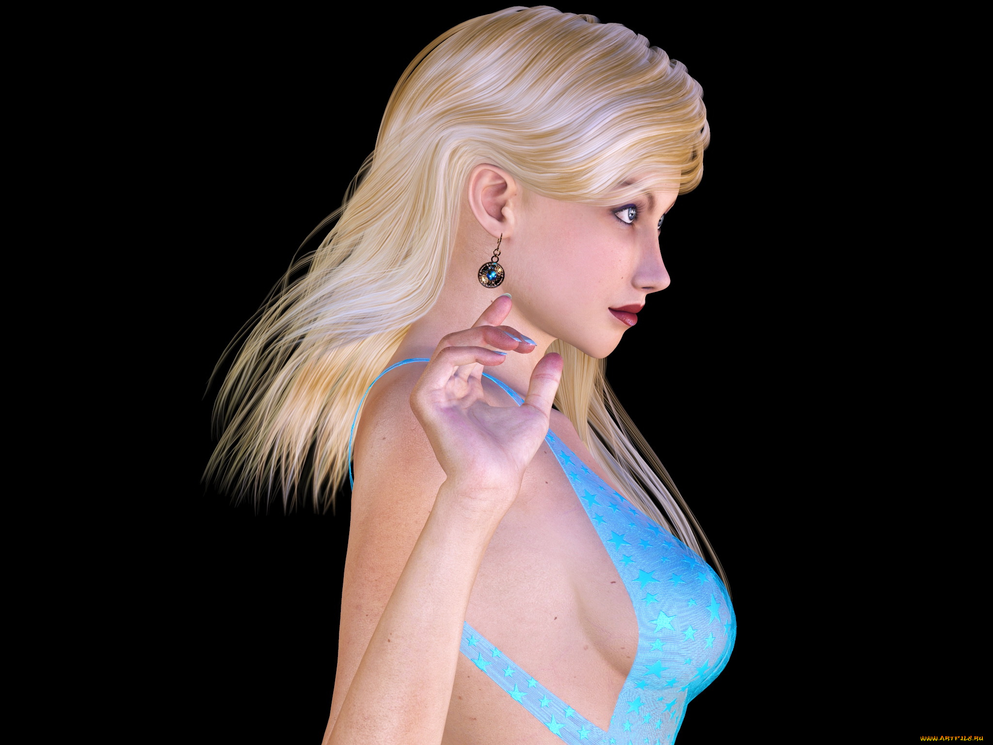 3д, графика, люди, , people, взгляд, девушка, блондинка, фон