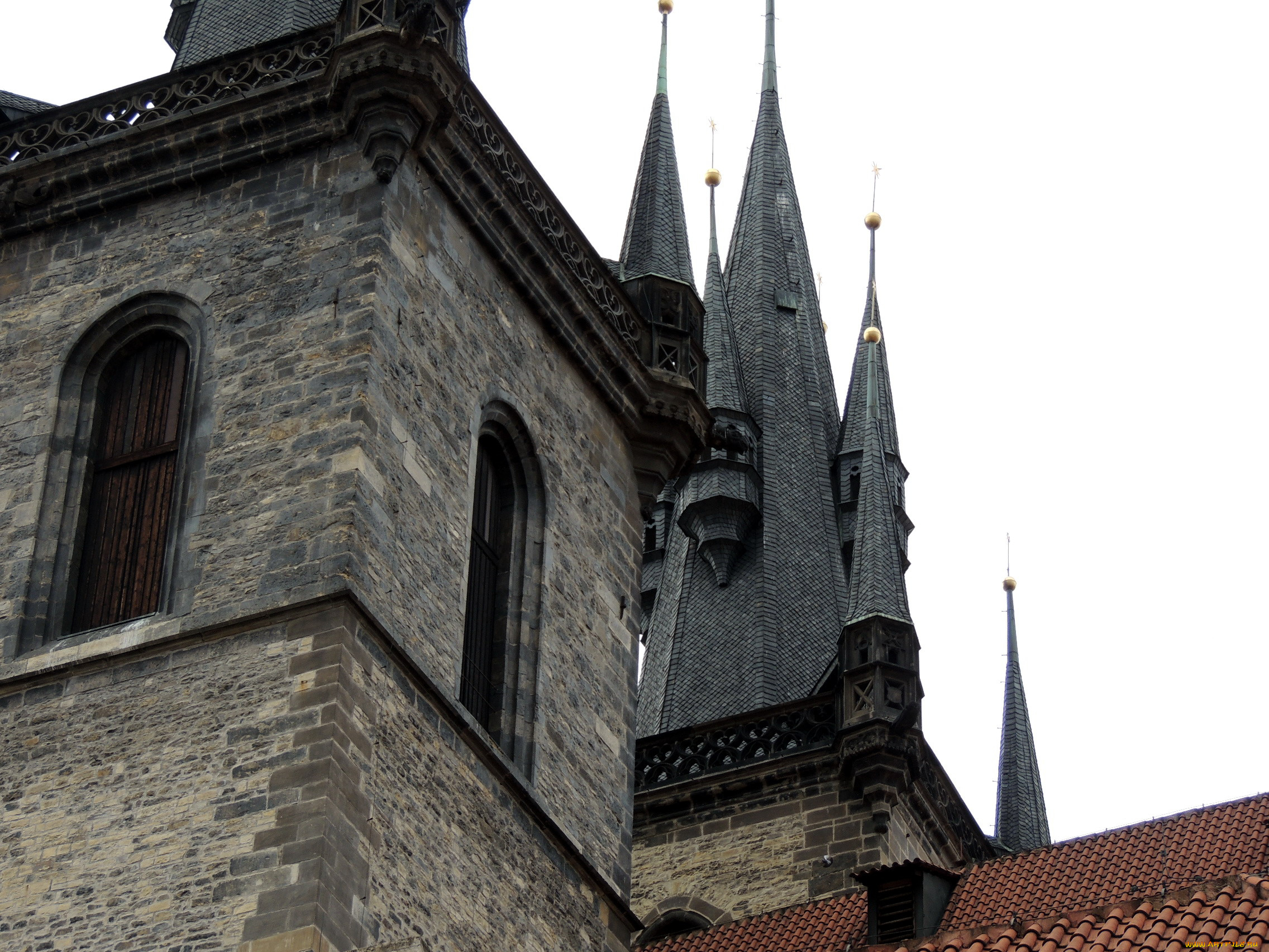 города, прага, , Чехия, шпили