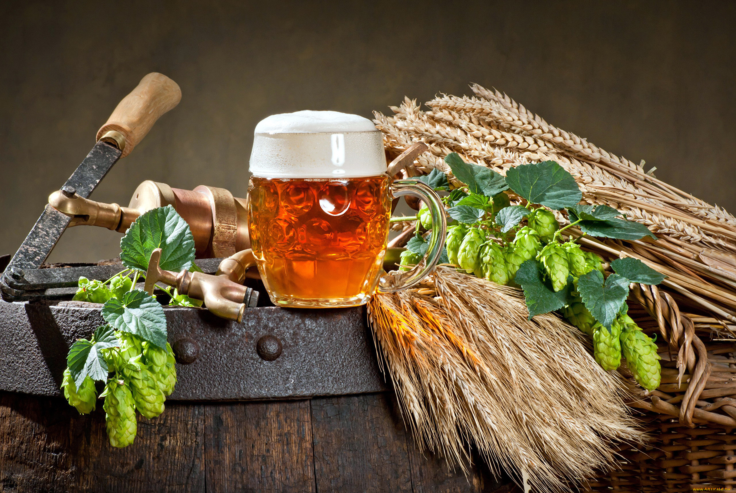 еда, напитки, , пиво, бочка, хмель, пена, пиво, бокал