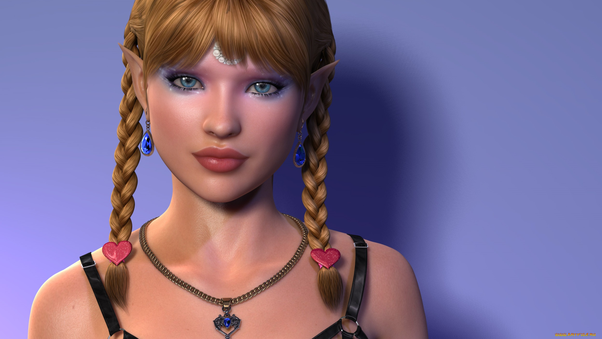 3д, графика, эльфы, , elves, эльфийка, взгляд, фон