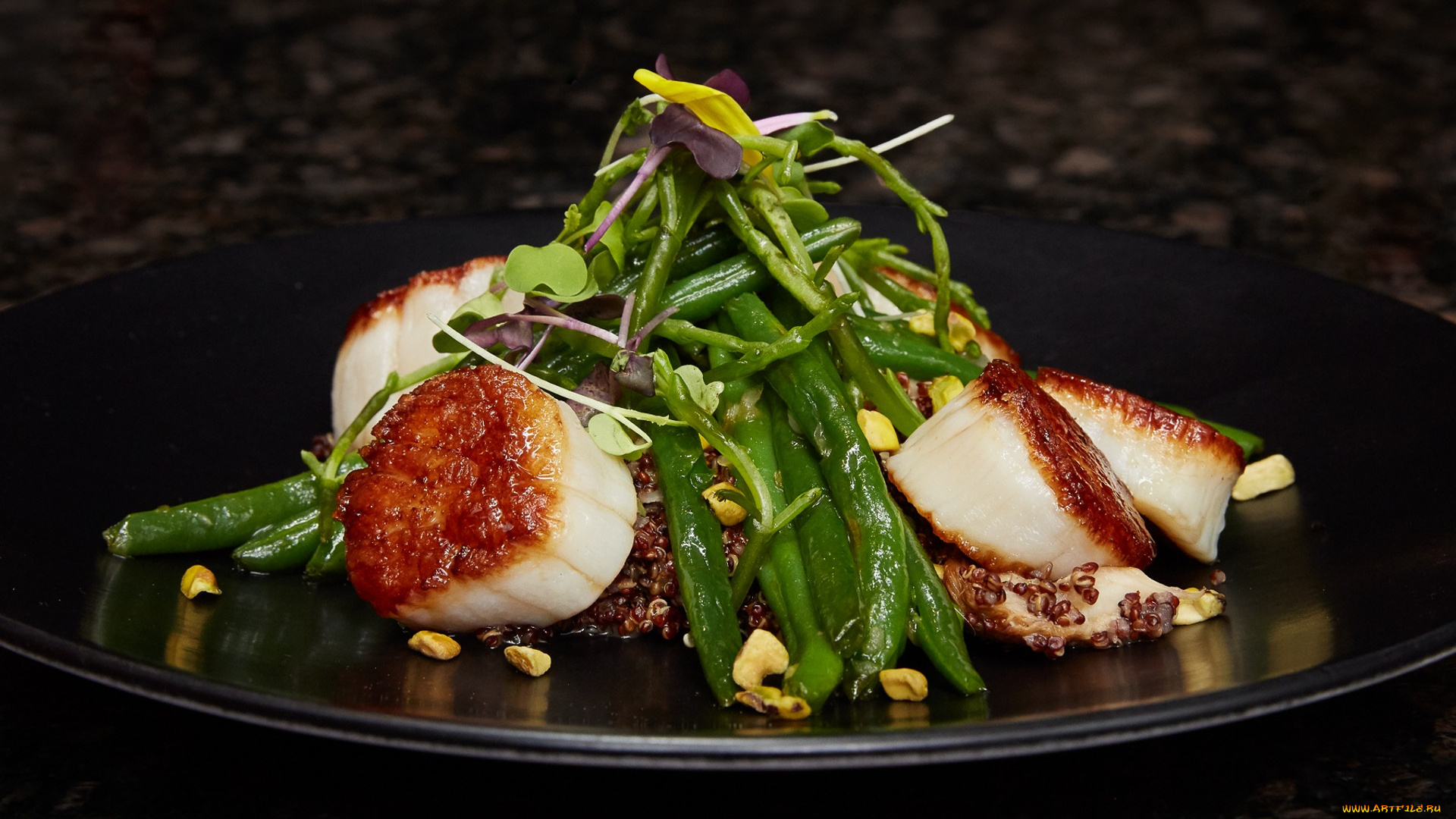 еда, рыбные, блюда, , с, морепродуктами, снедь