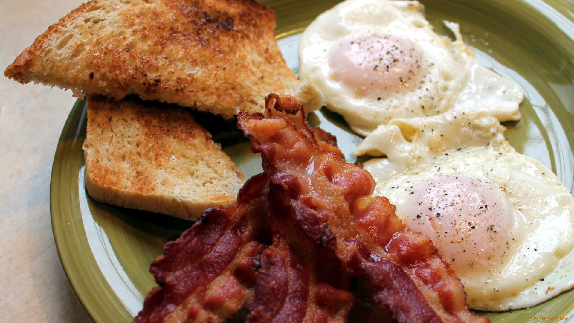 еда, Яичные, блюда, гренки, бекон, глазунья, яичница