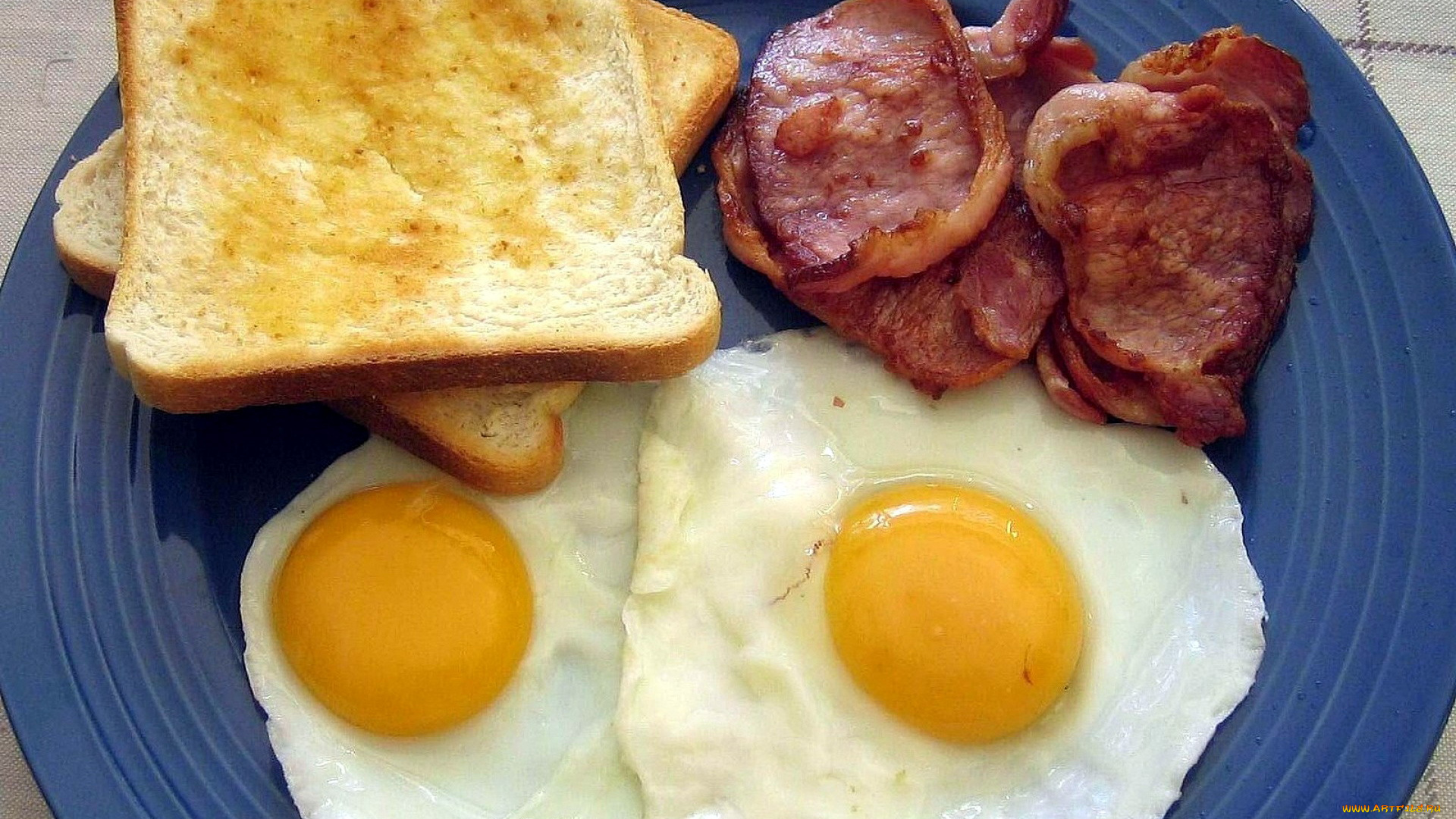 еда, Яичные, блюда, тосты, бекон, глазунья, яичница