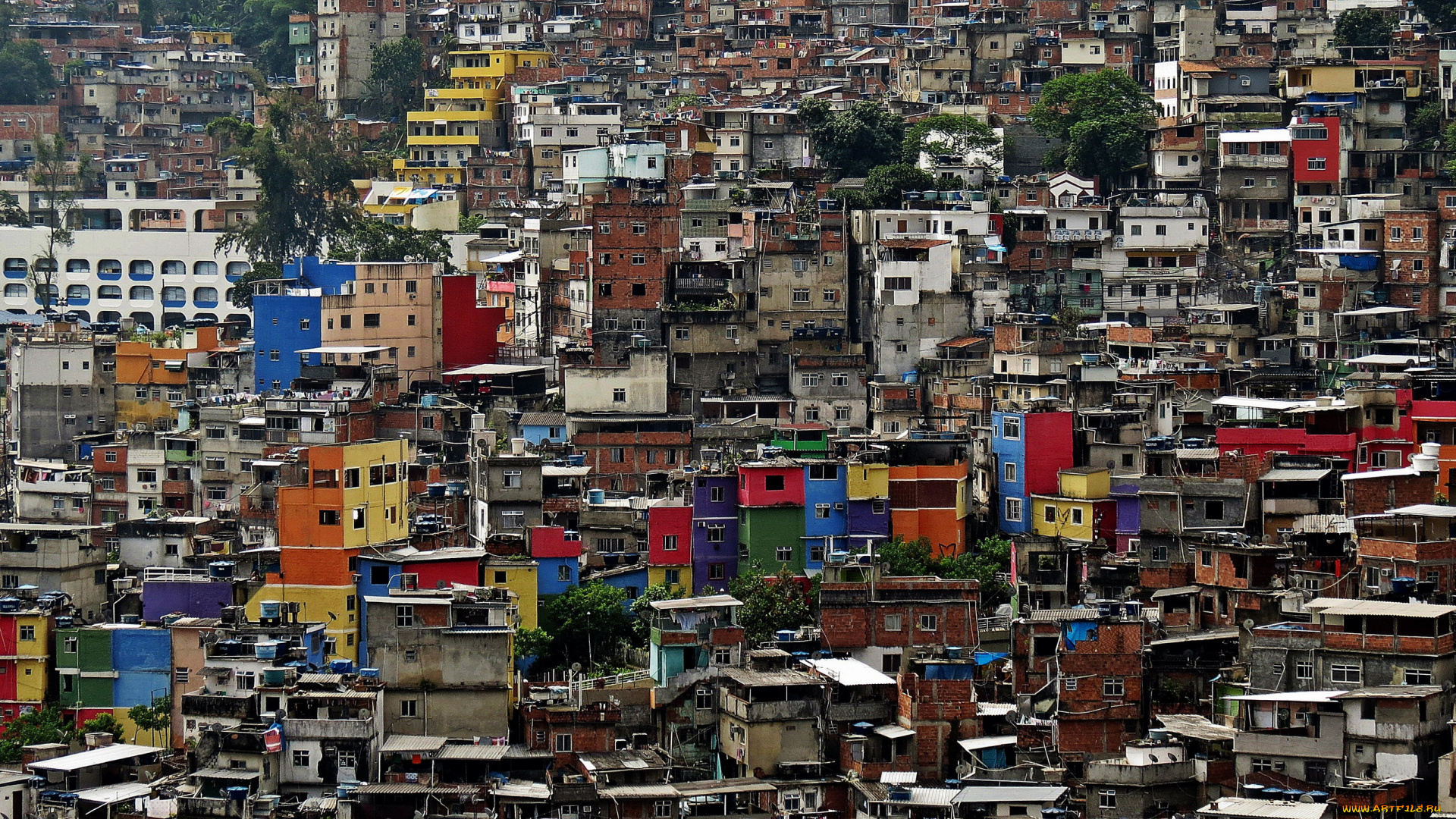 города, рио-де-жанейро, , бразилия, фавелы