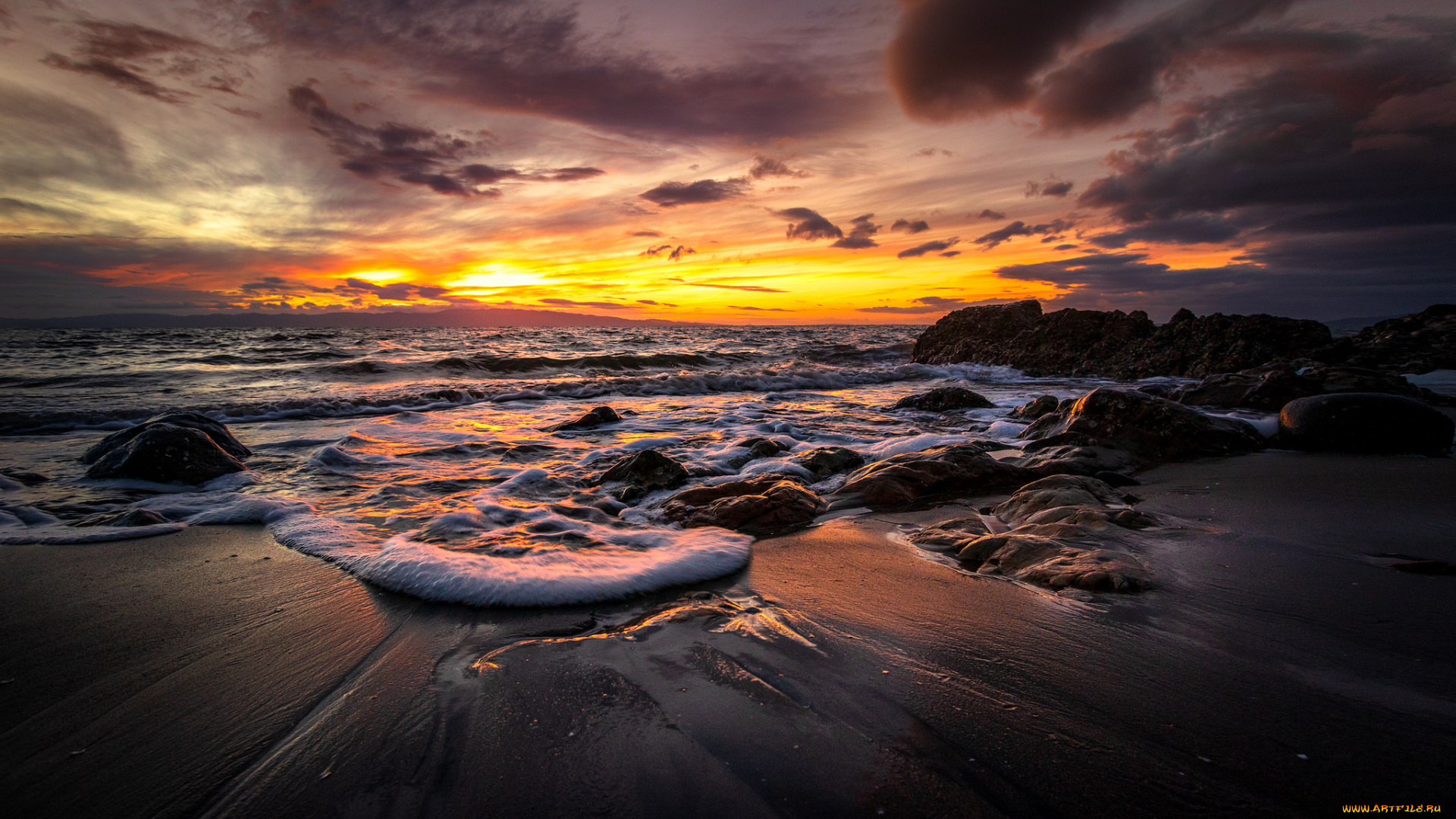 природа, побережье, простор