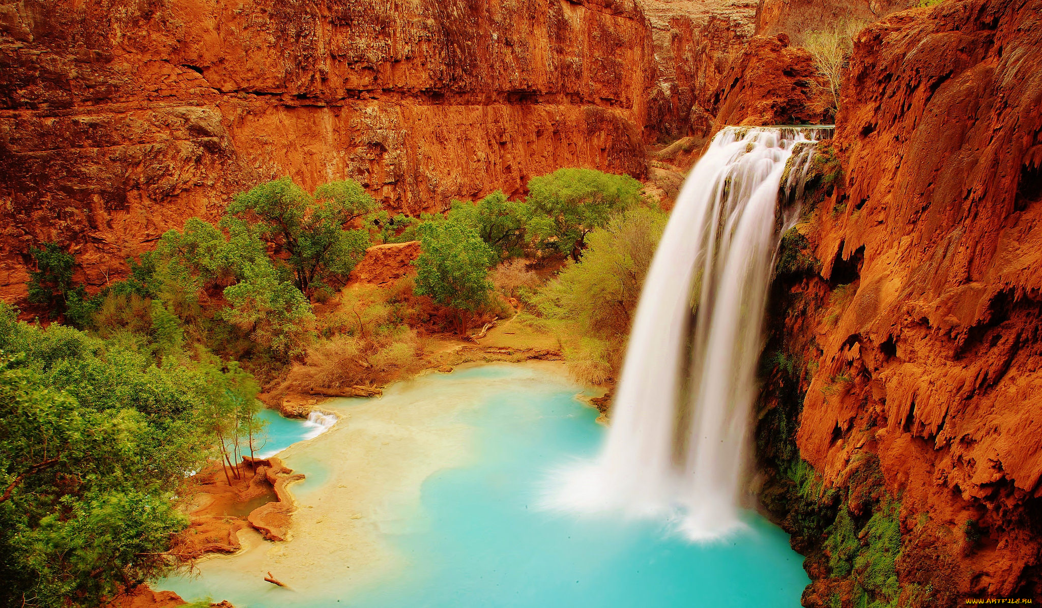 природа, водопады, простор