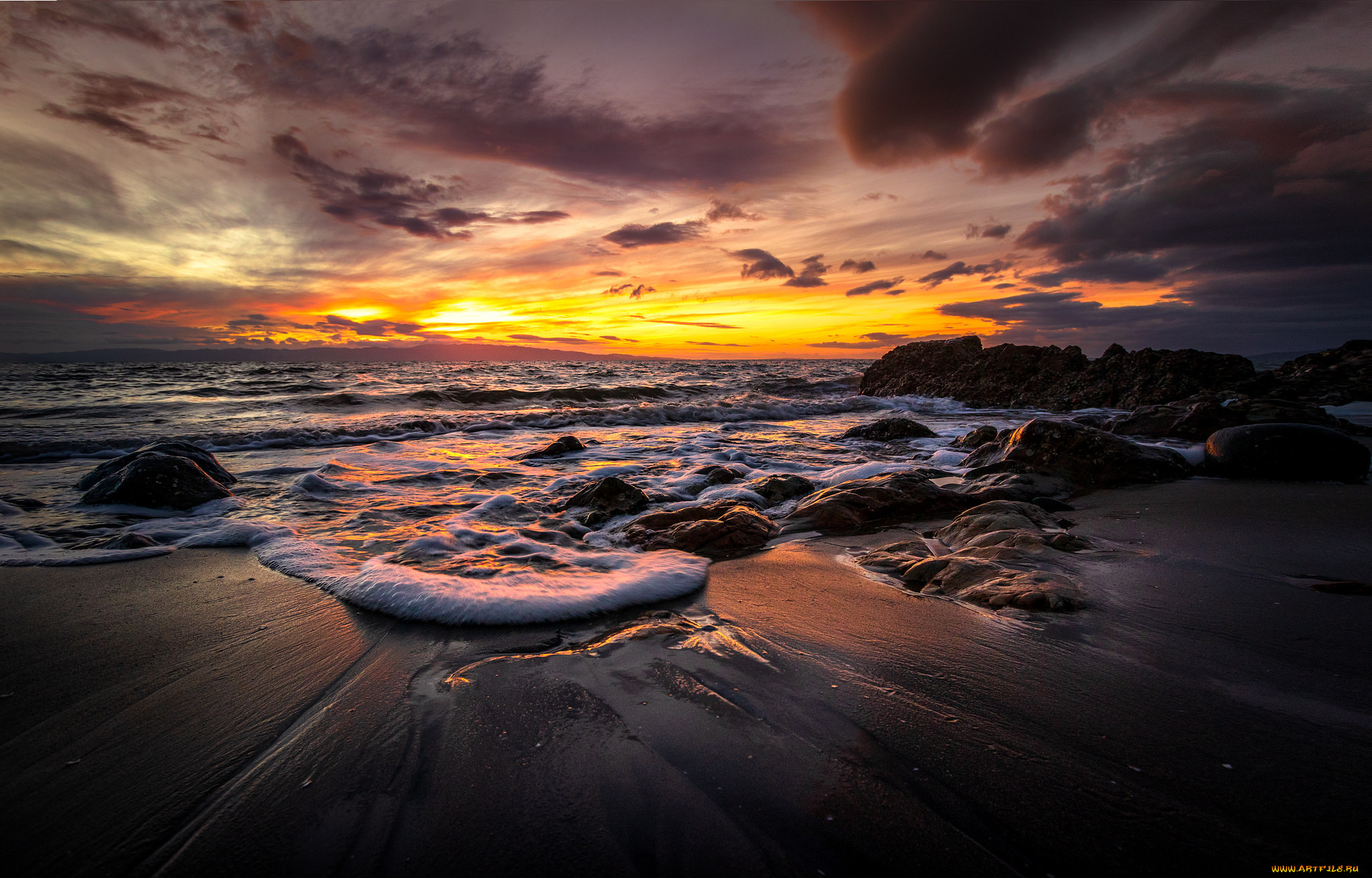 природа, побережье, простор