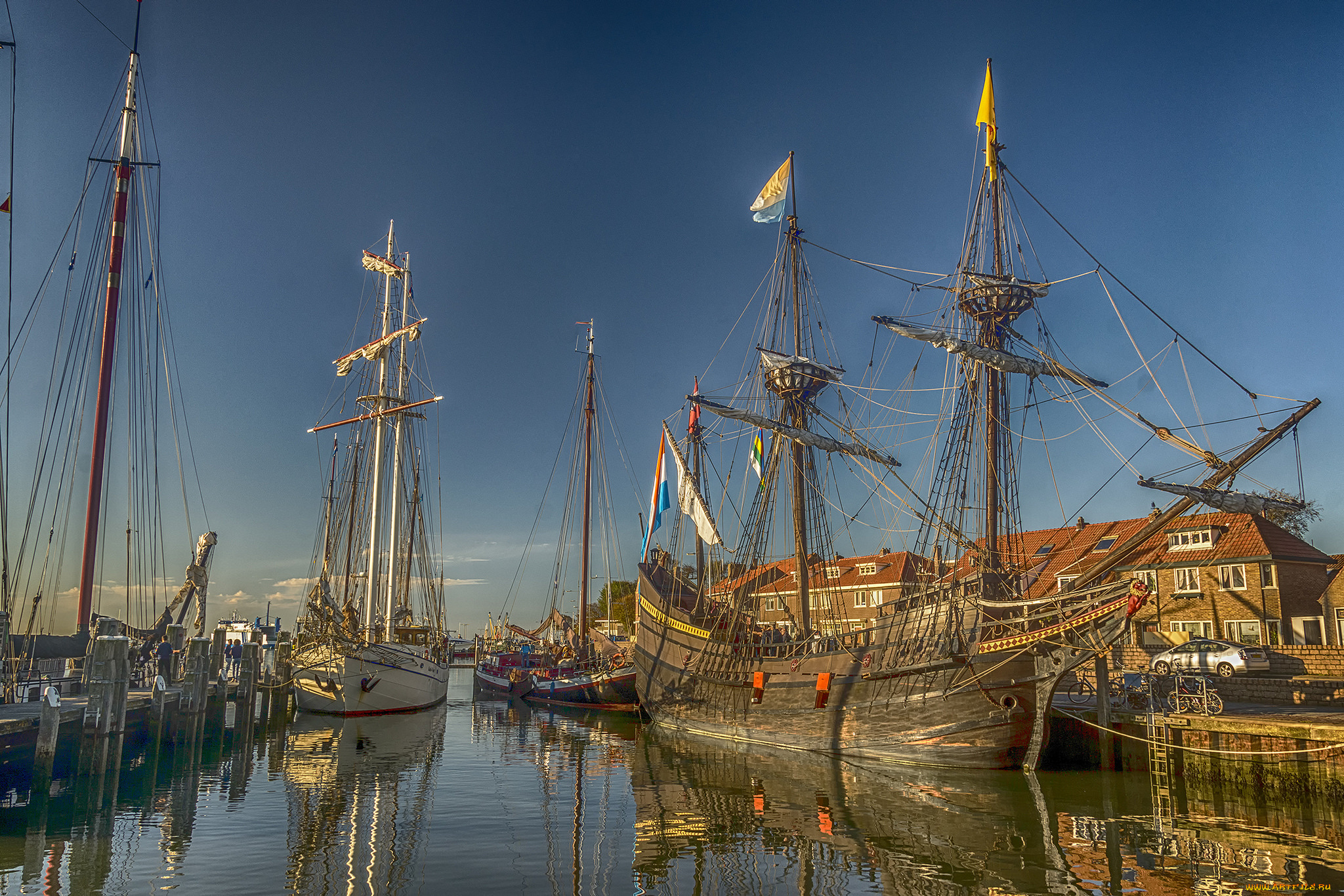 корабли, парусники, мачты, паруса
