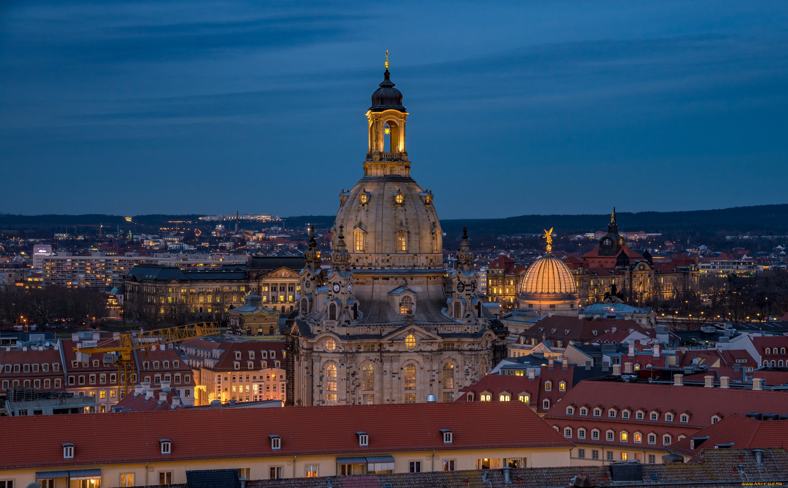 города, дрезден, , германия, frauenkirche