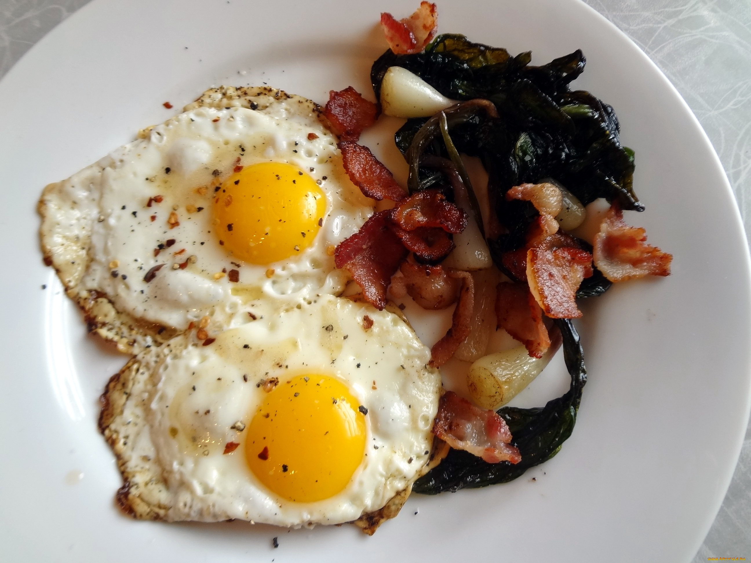 еда, Яичные, блюда, бекон, глазунья, яичница