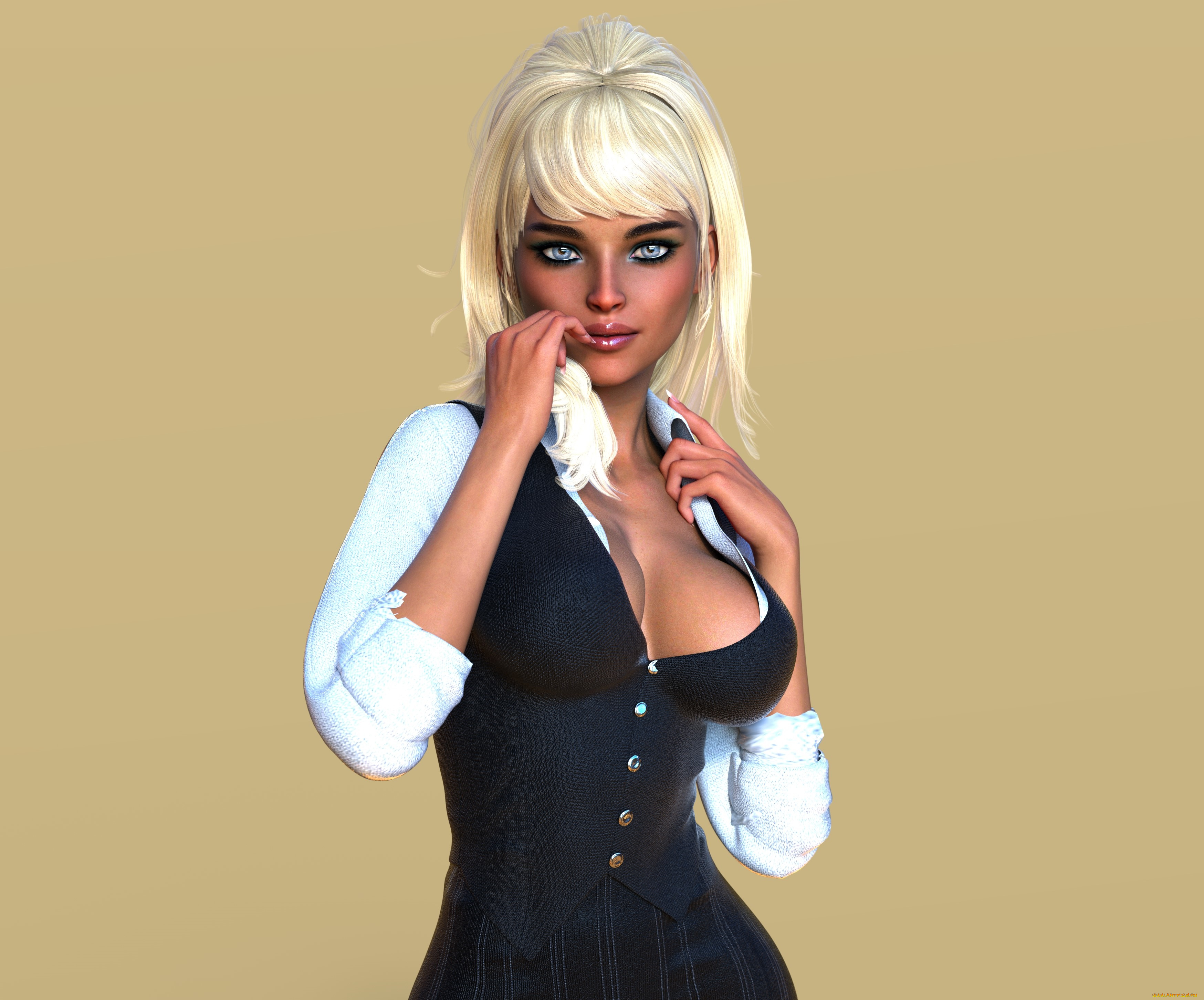 3д, графика, люди, , people, девушка, взгляд, фон