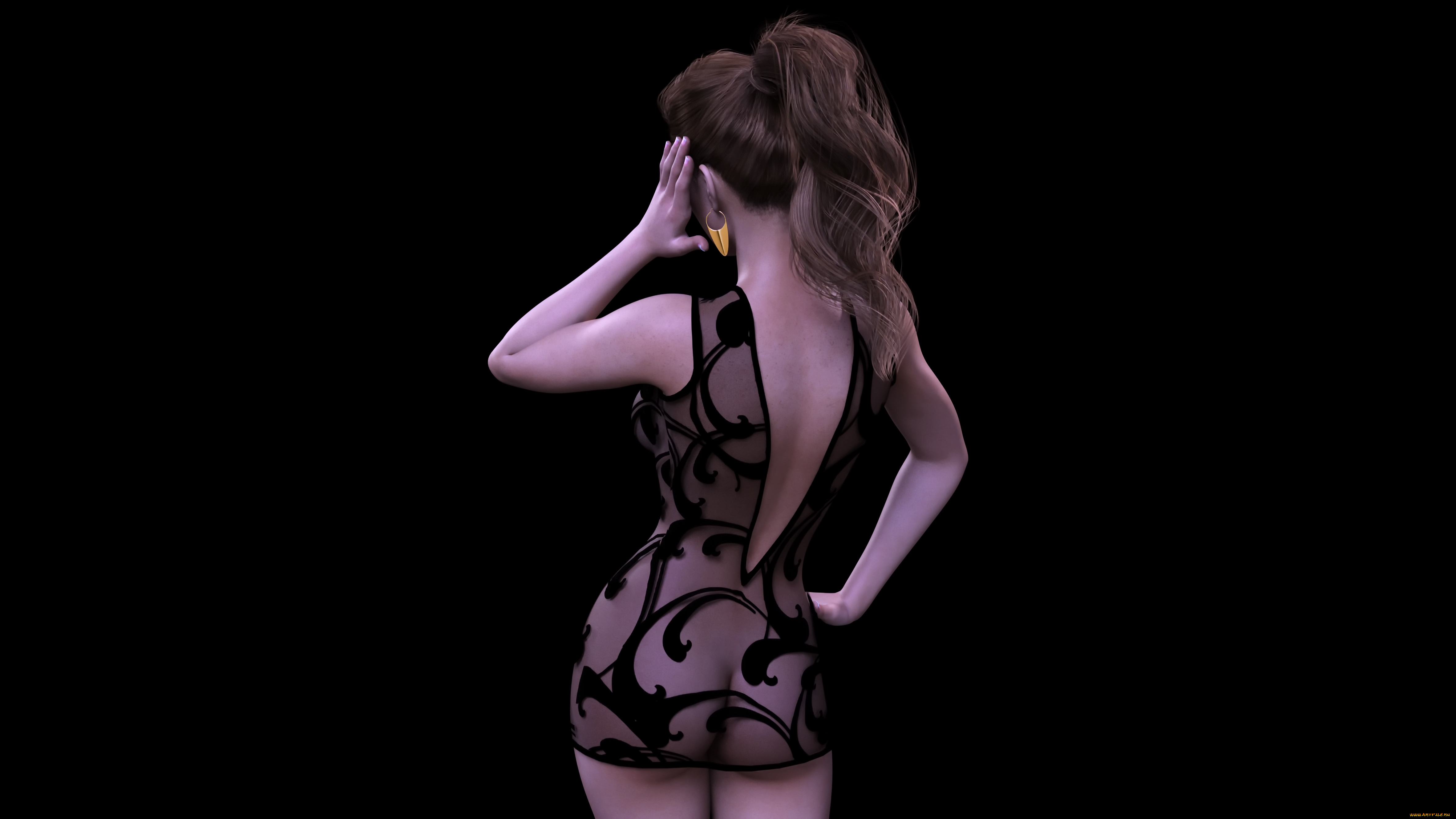 3д, графика, люди, , people, девушка, взгляд, фон