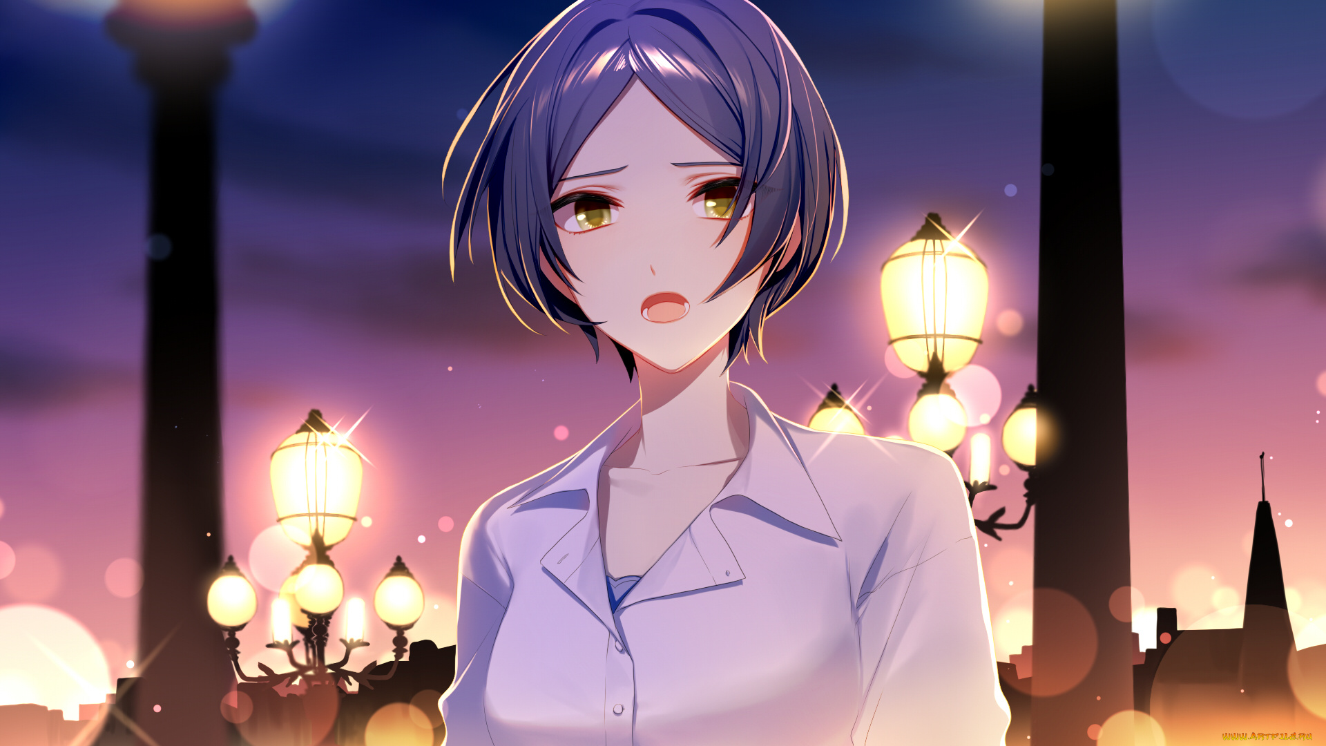 аниме, idolm@ster, фон, взгляд, девушка