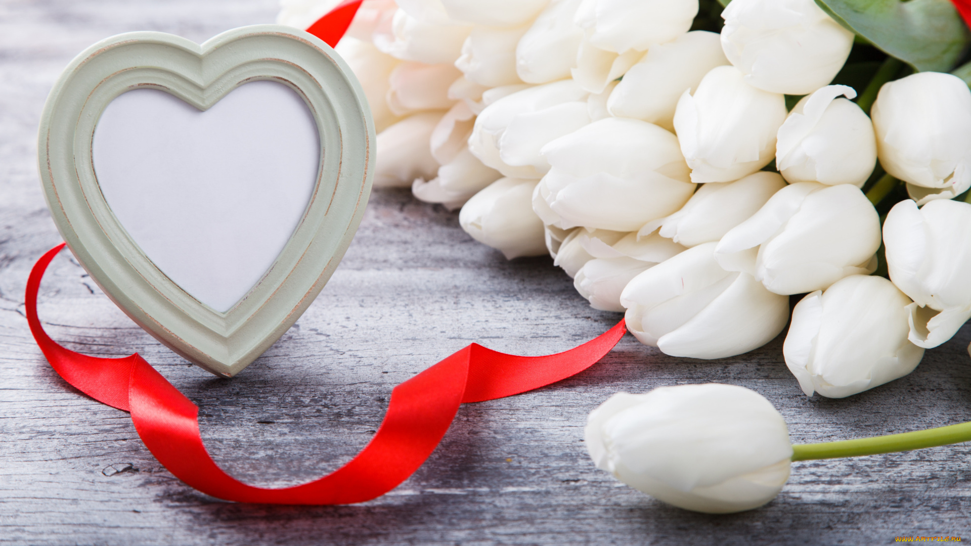 цветы, тюльпаны, сердце, праздник, любовь