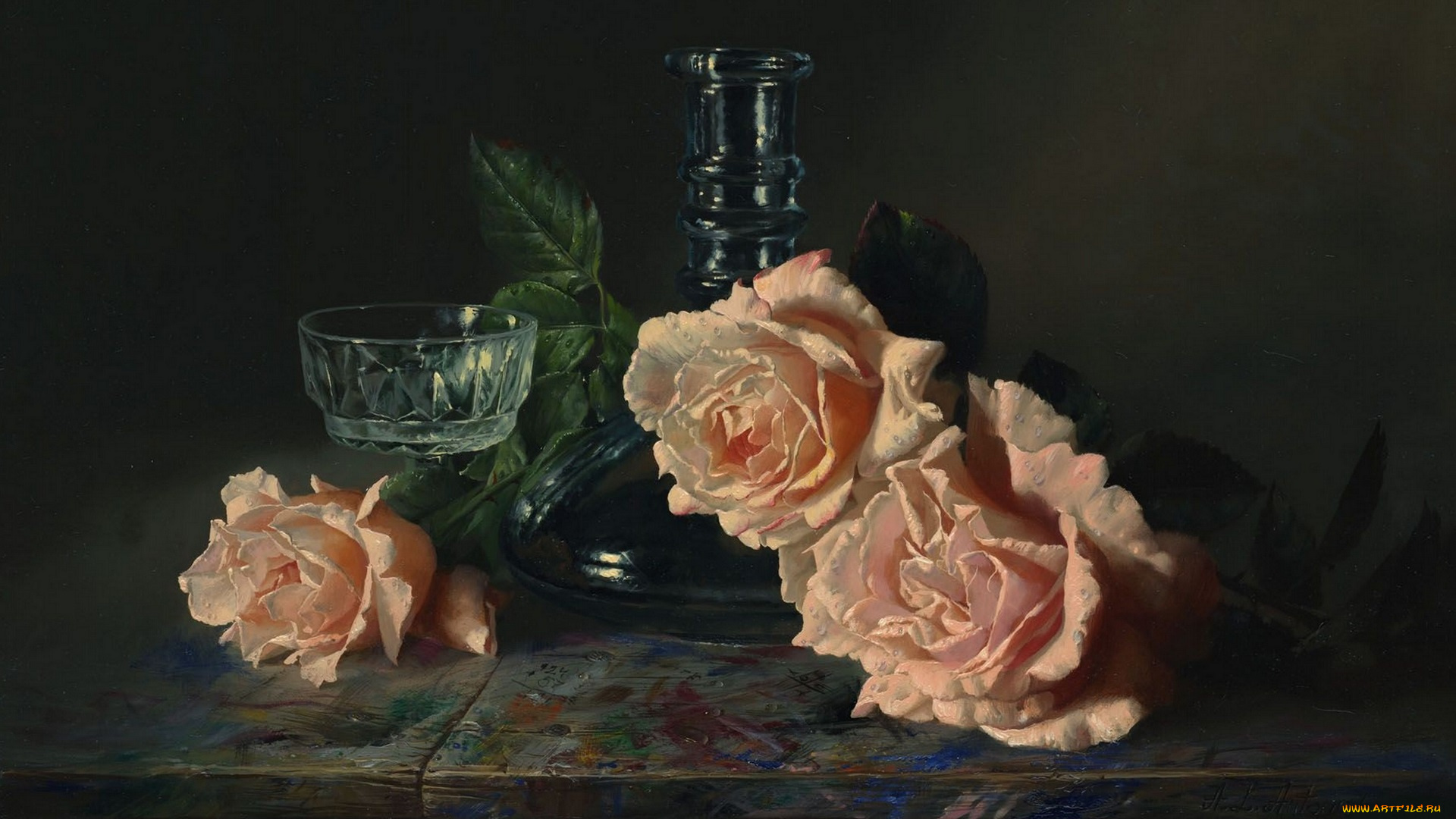 рисованное, алексей, антонов, розы