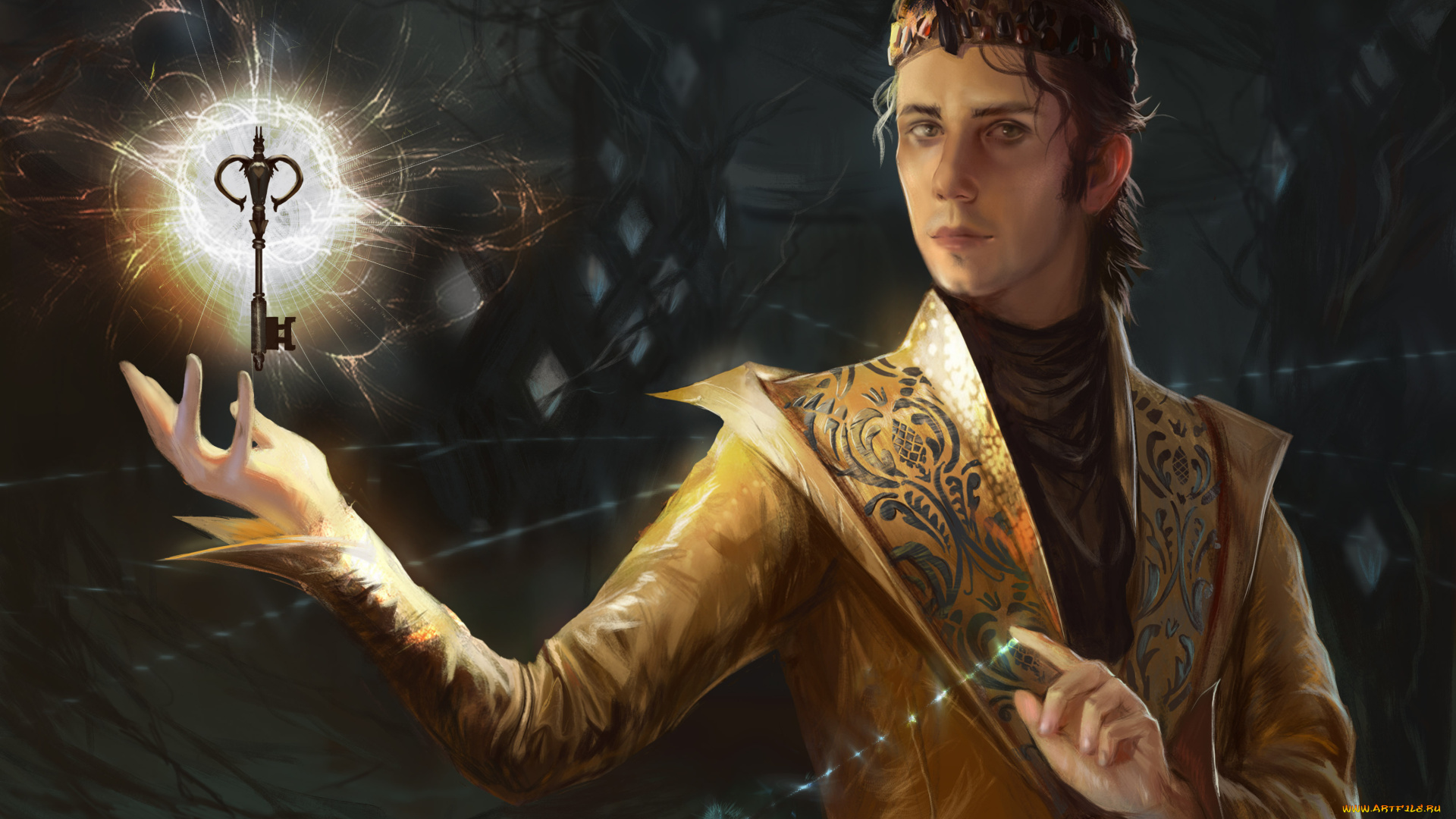 фэнтези, маги, , волшебники, мужчина, фон, взгляд, ключ, магия