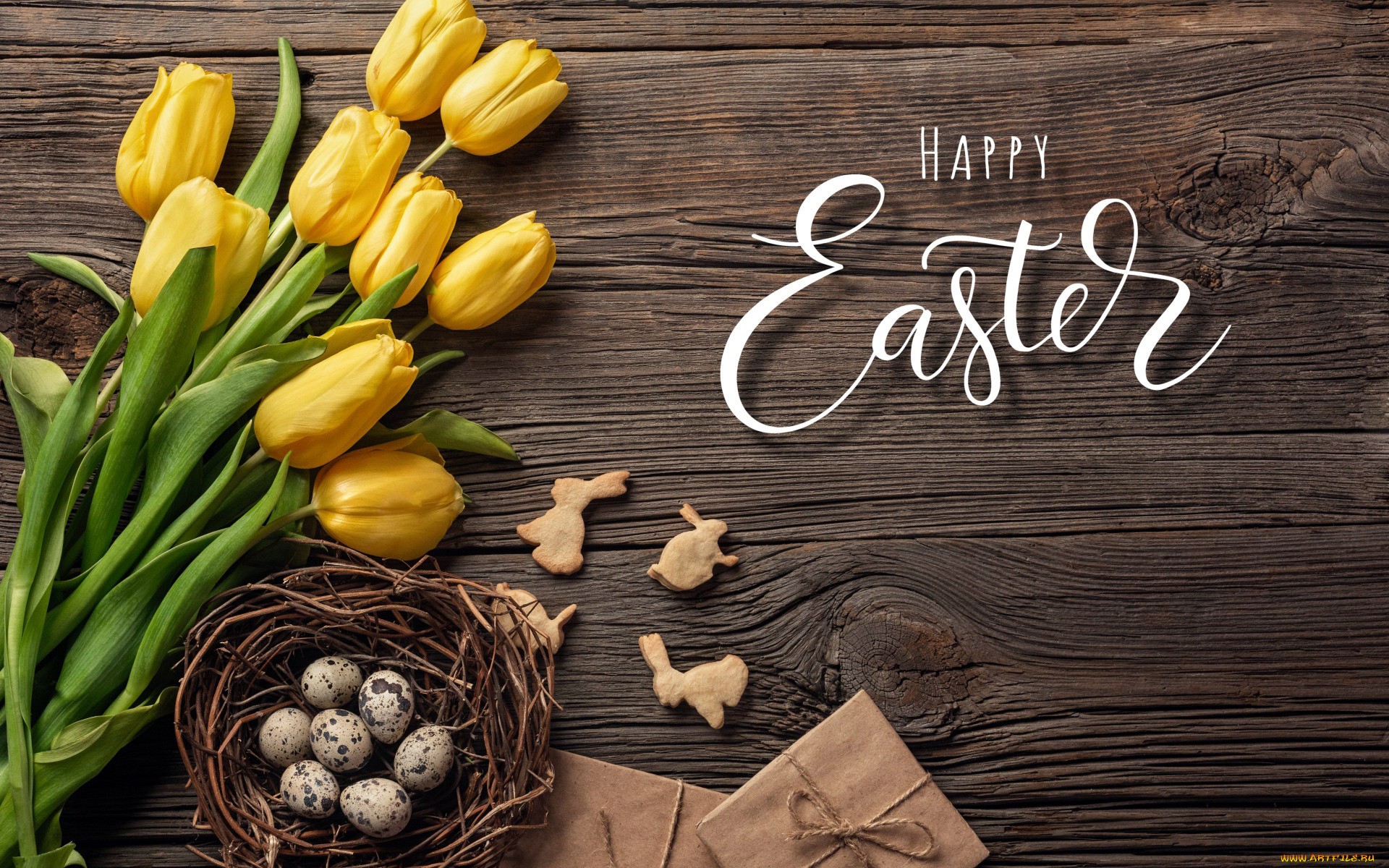 праздничные, пасха, тюльпаны, яйца, надпись