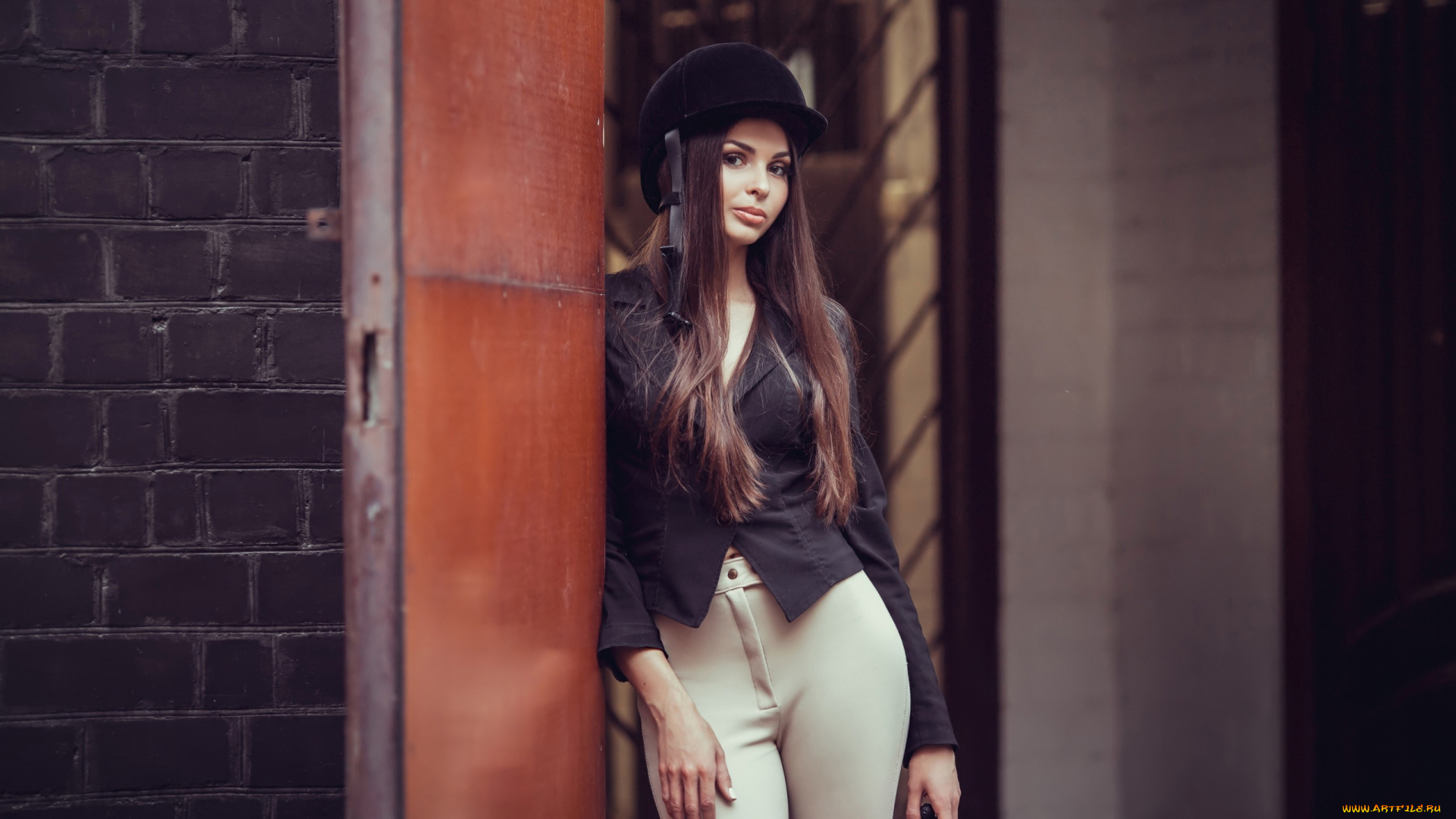 девушки, -, брюнетки, , шатенки, шатенка, жокейская, шапочка, лосины