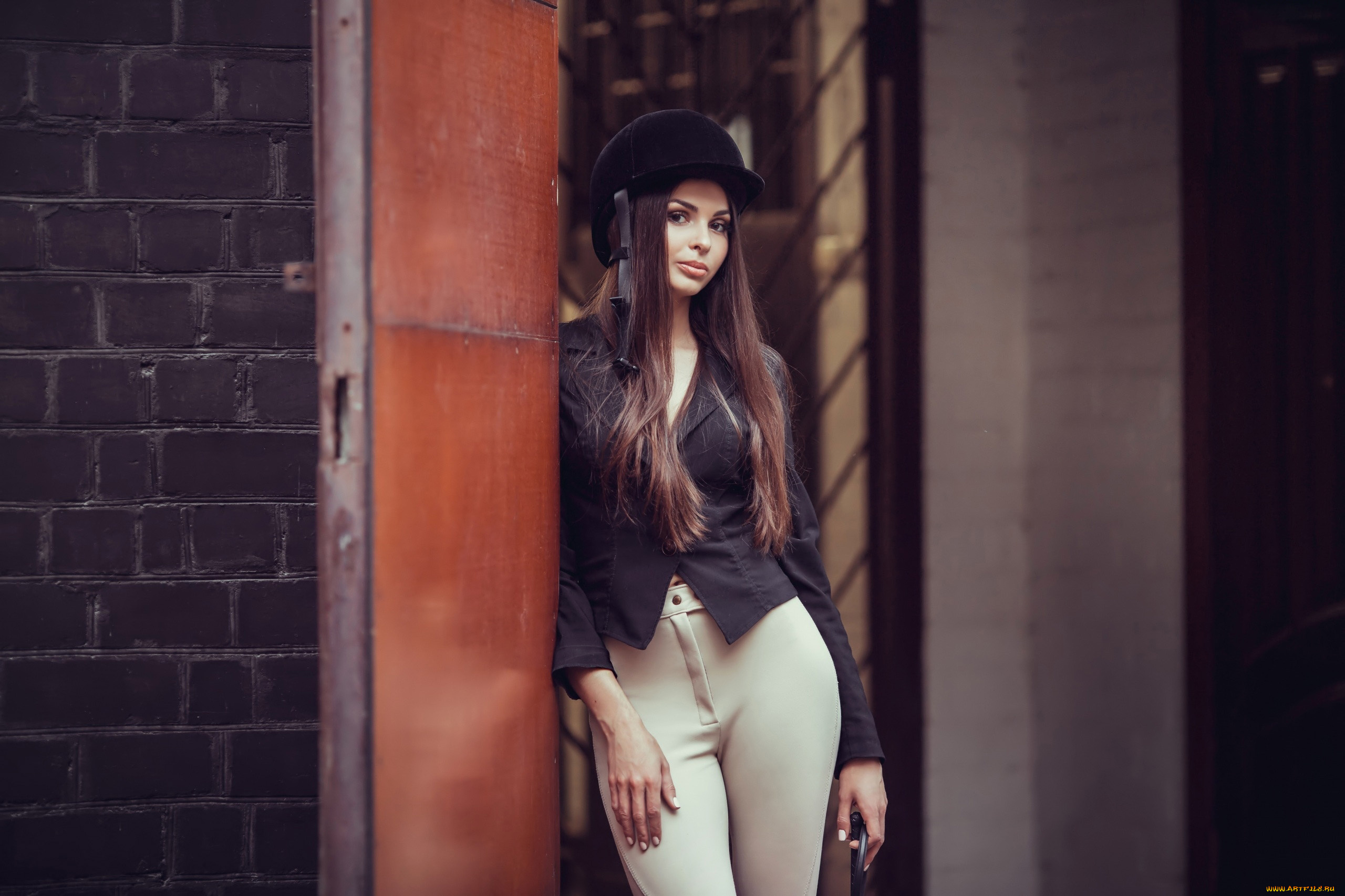 девушки, -, брюнетки, , шатенки, шатенка, жокейская, шапочка, лосины