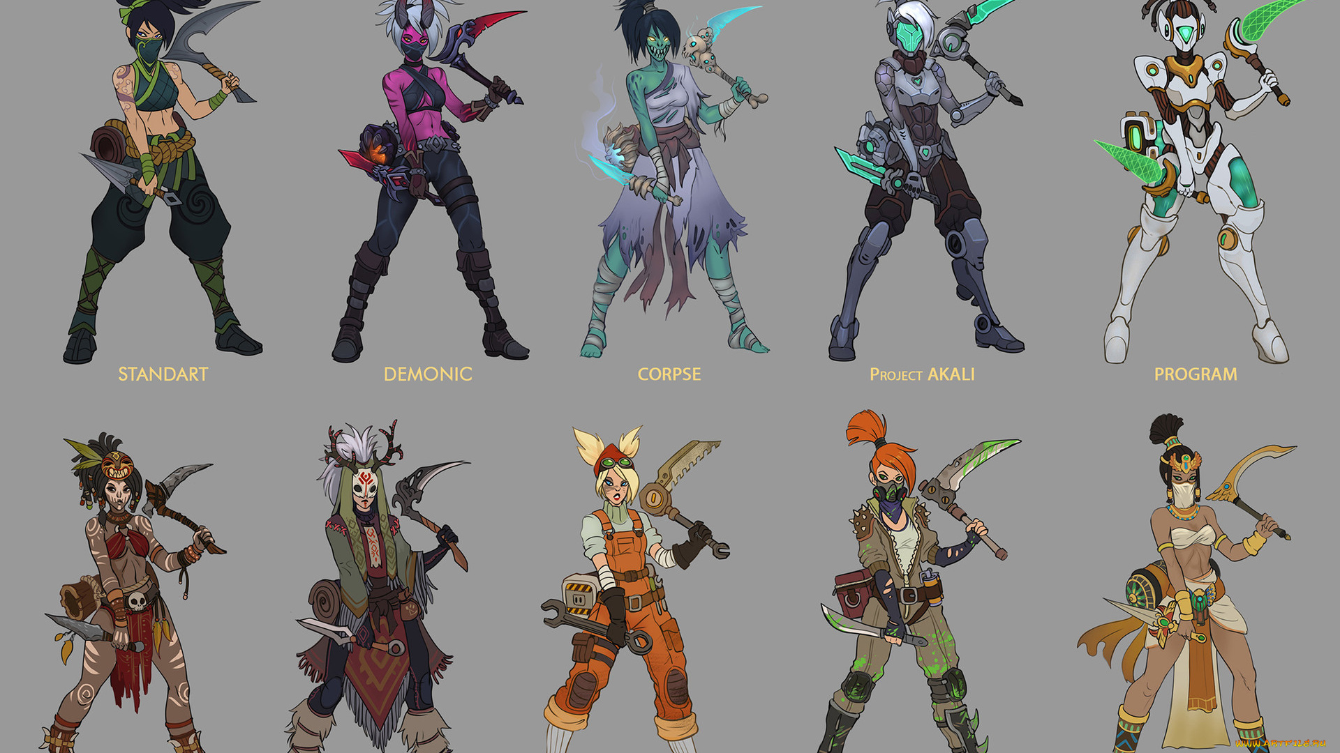 видео, игры, league, of, legends, akali, оружие, образы