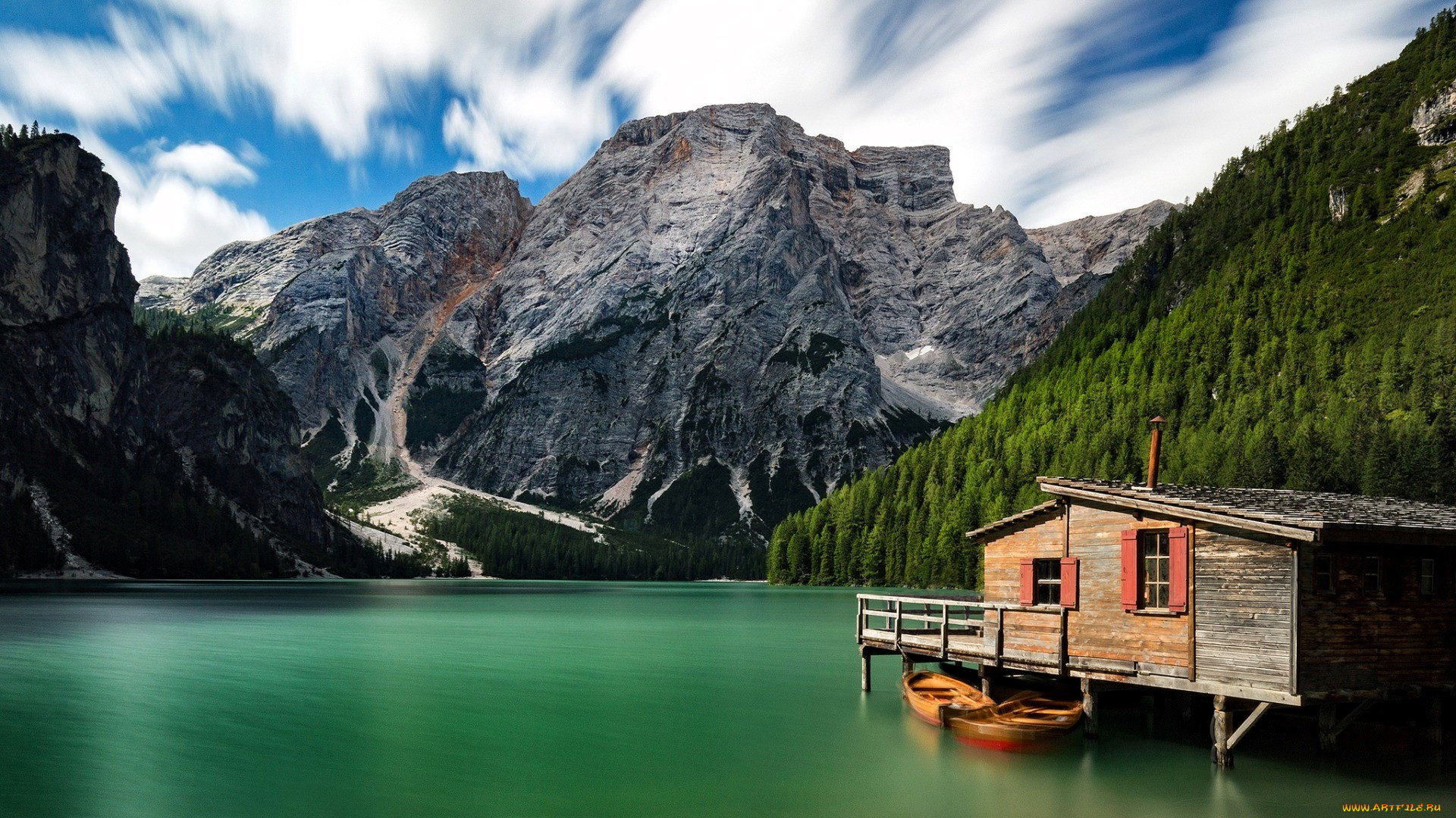 разное, сооружения, , постройки, горы, озеро, лес, здание, лодки