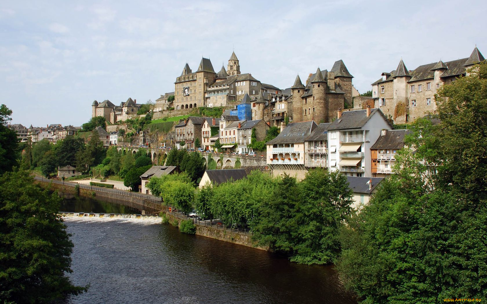 uzerche, france, города, дворцы, замки, крепости