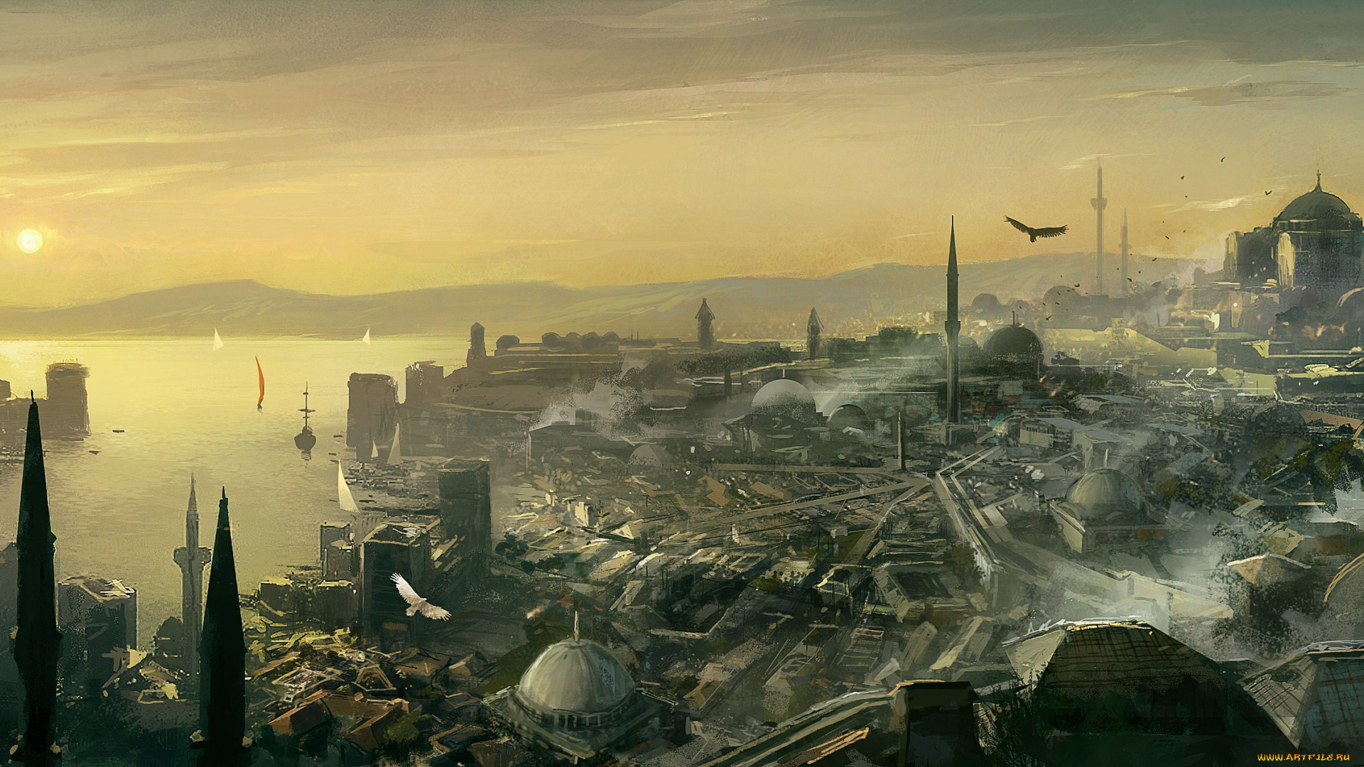 видео, игры, assassin`s, creed, revelations, ezio, эцио, город