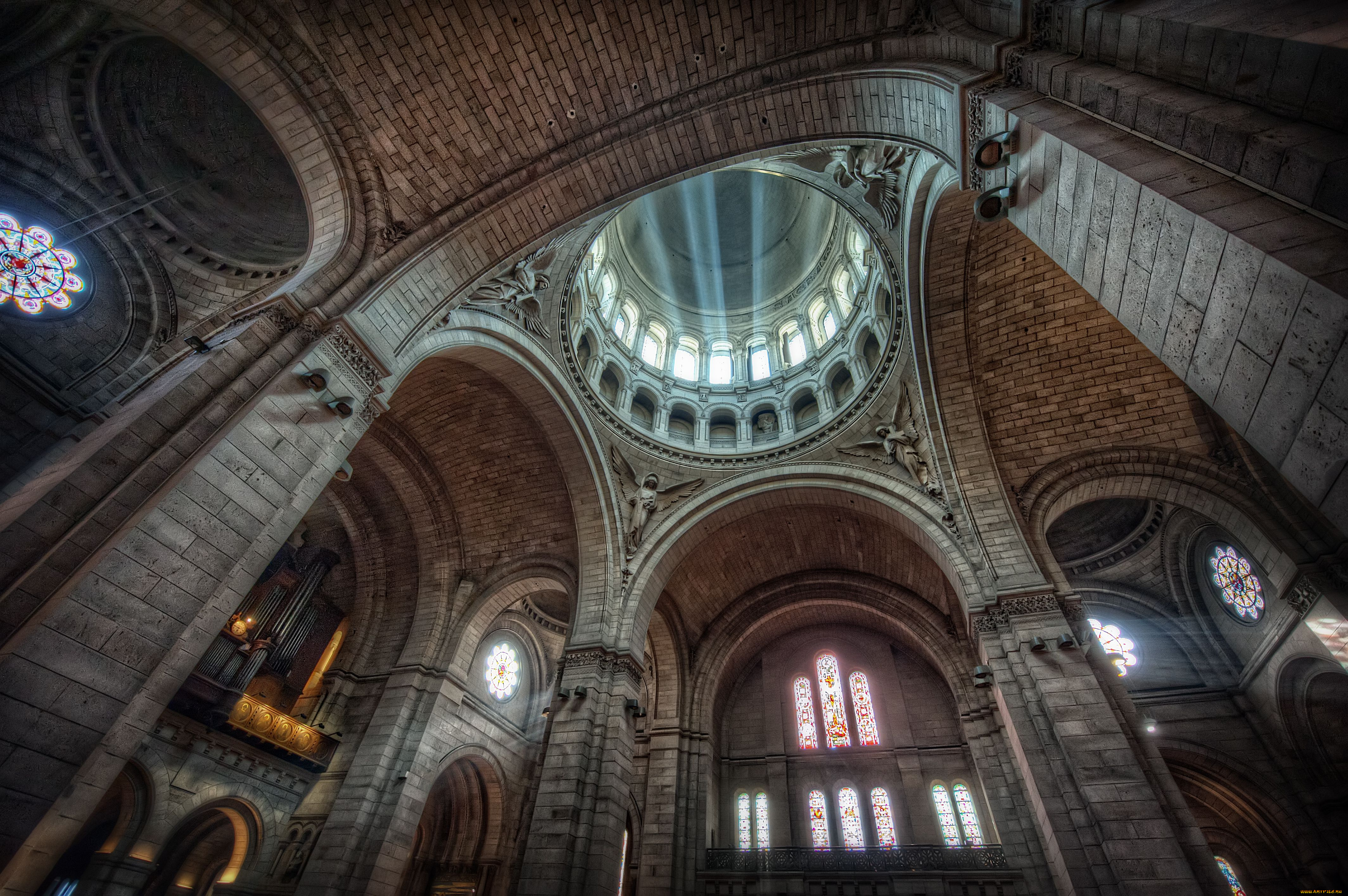 basilique, du, sacre, couer, интерьер, убранство, роспись, храма