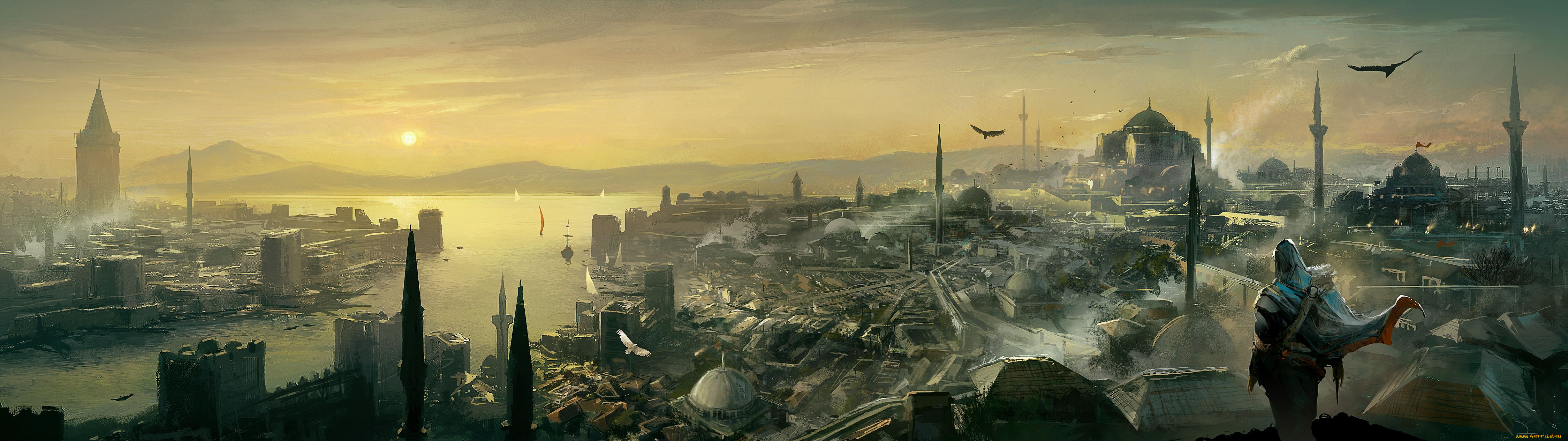 видео, игры, assassin`s, creed, revelations, ezio, эцио, город