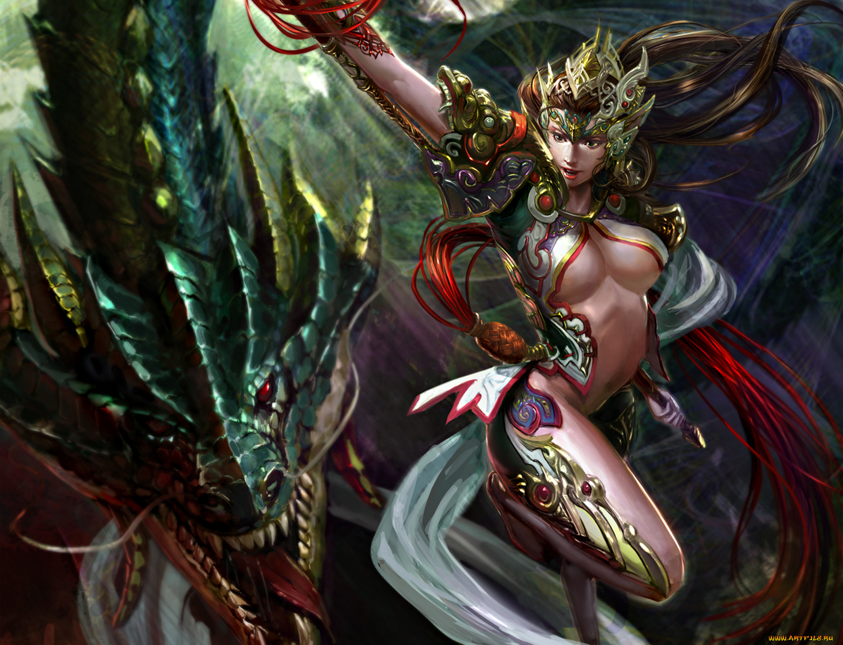 xiaobotong, фэнтези, красавицы, чудовища, пасть