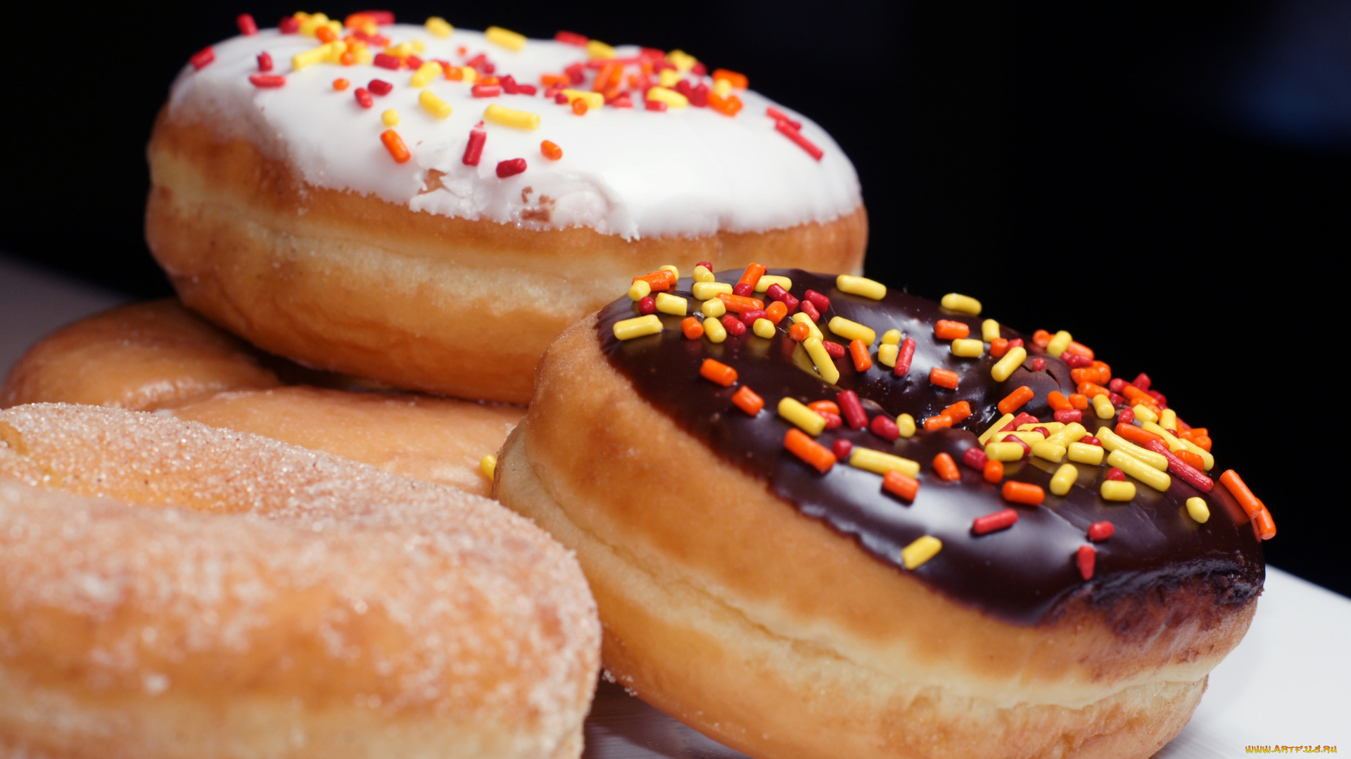 еда, хлеб, выпечка, пончики, глазурь