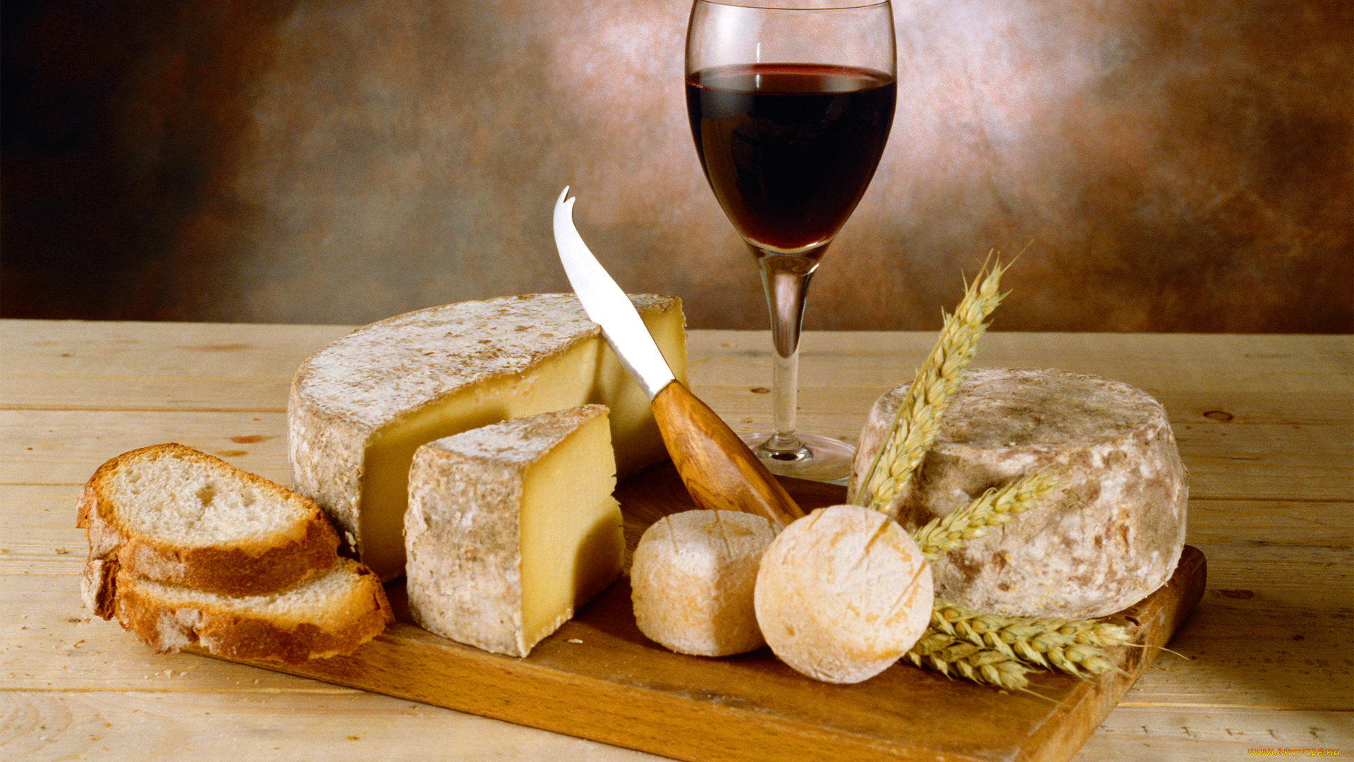 еда, натюрморт, вино, нож, хлеб