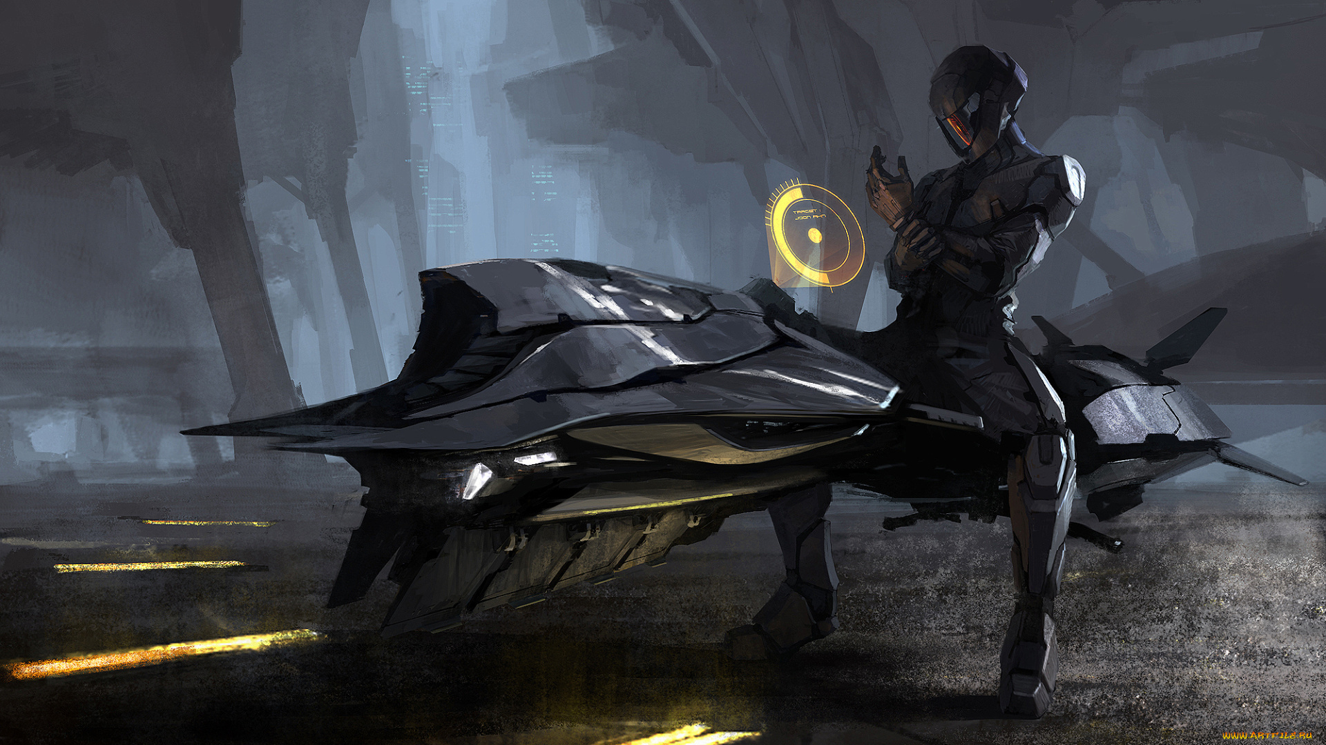 фэнтези, роботы, киборги, механизмы, космобайк