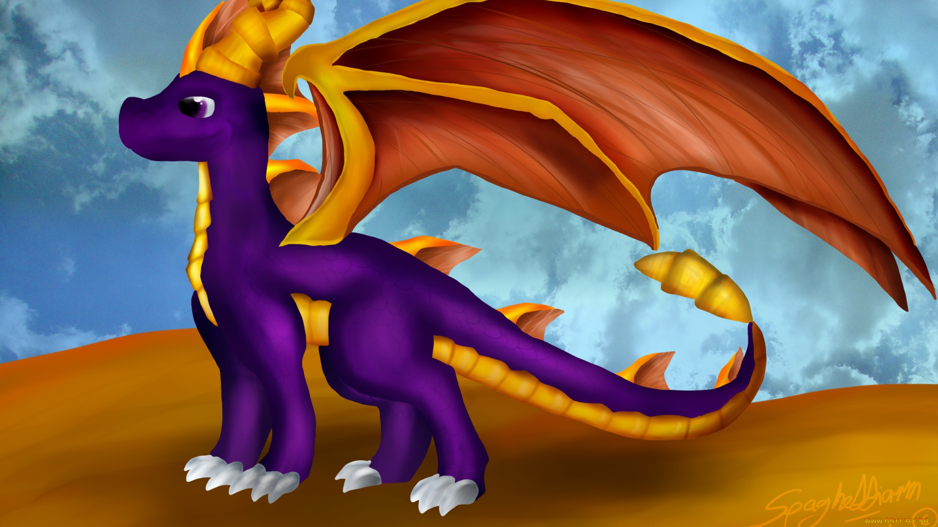 рисованные, животные, сказочные, мифические, дракон