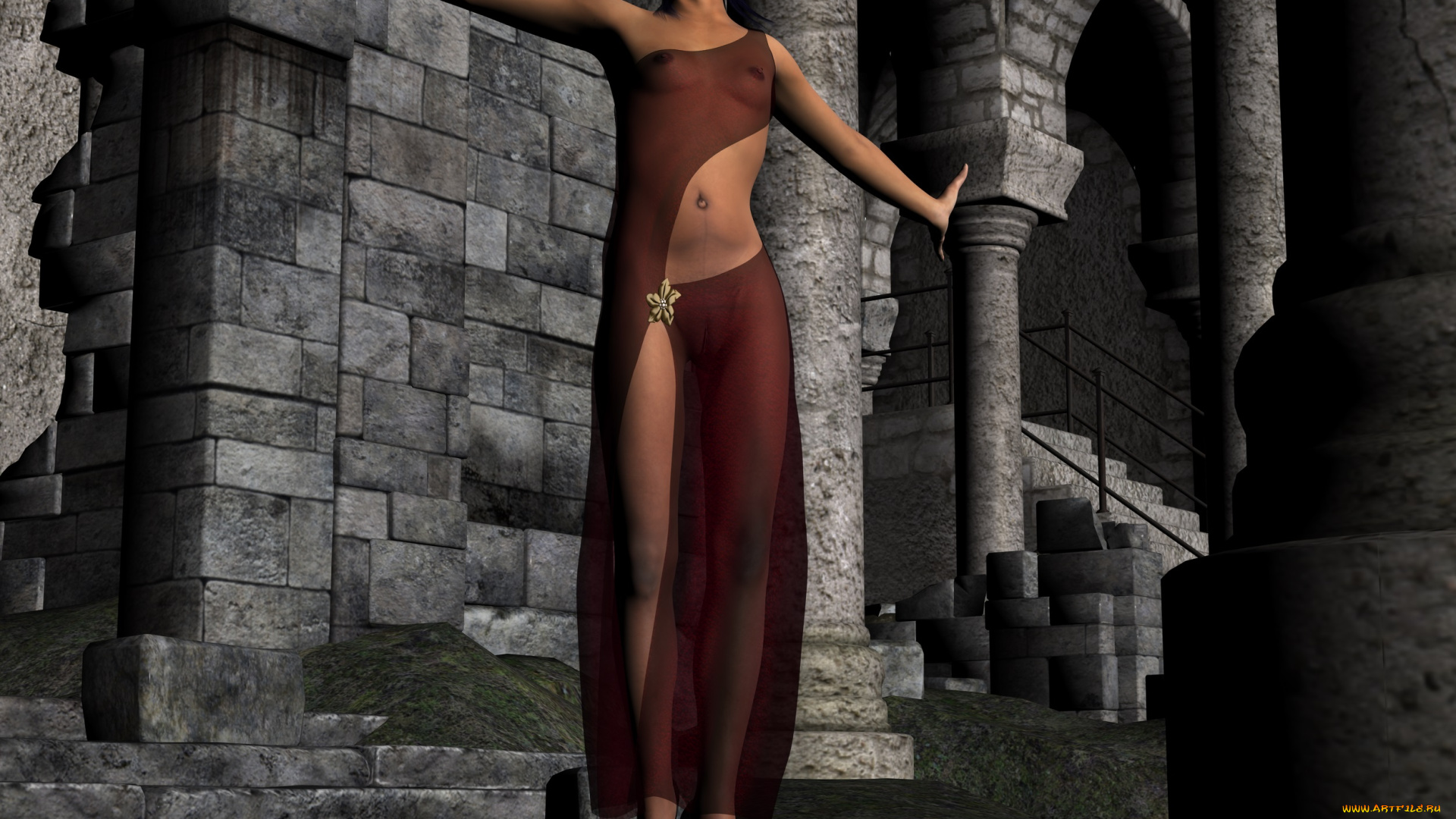 3д, графика, people, , люди, платье, взгляд, девушка